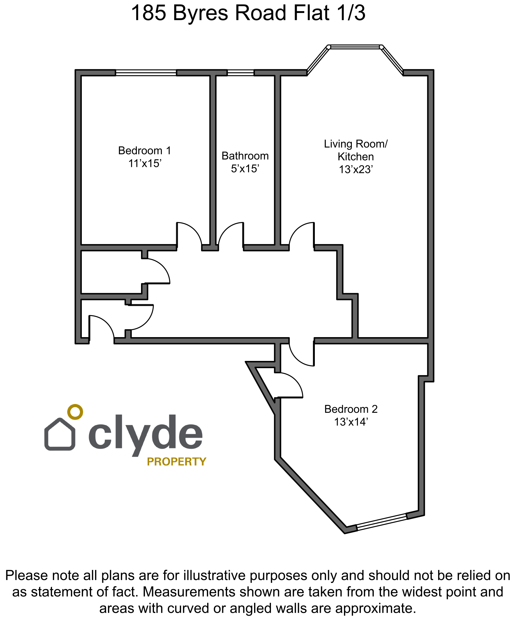 1-3, 185, Byres Road, Glasgow City floorplan