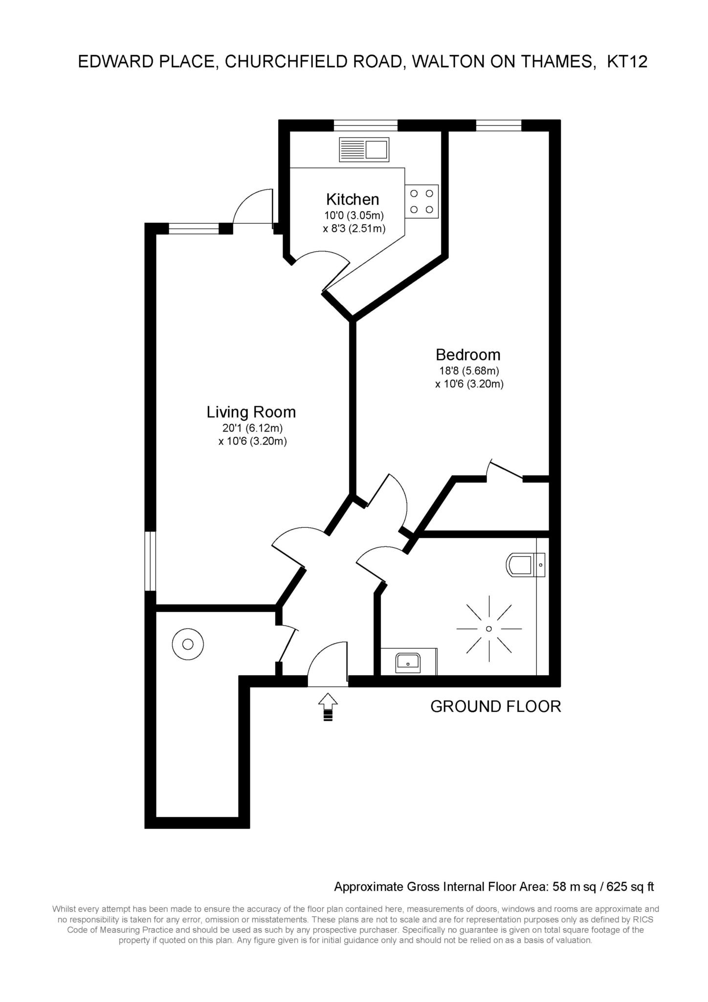 7 Edward Place, Churchfield Road, Walton On Thames floorplan