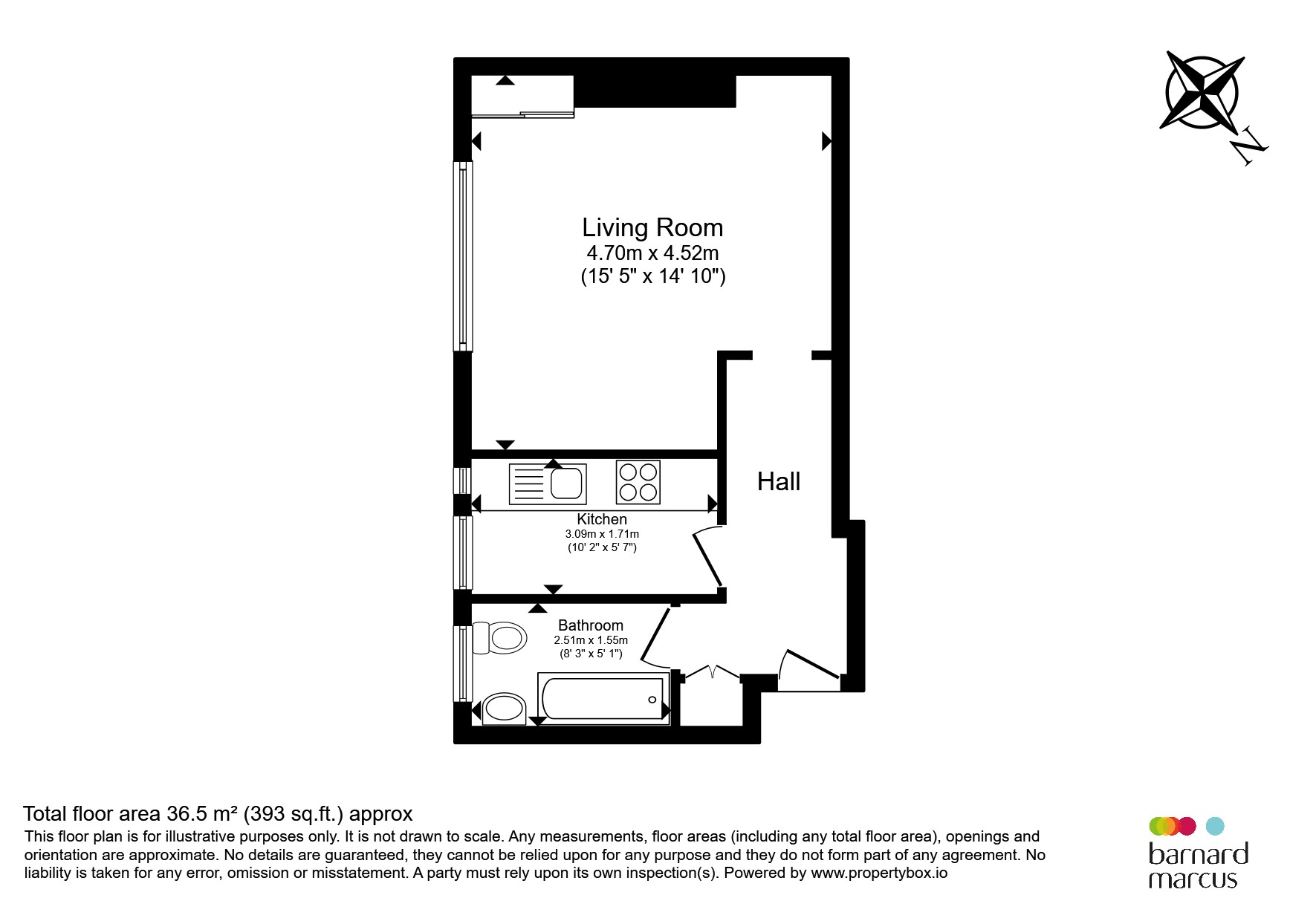Flat 52, Rusper Court, Clapham Road, London floorplan