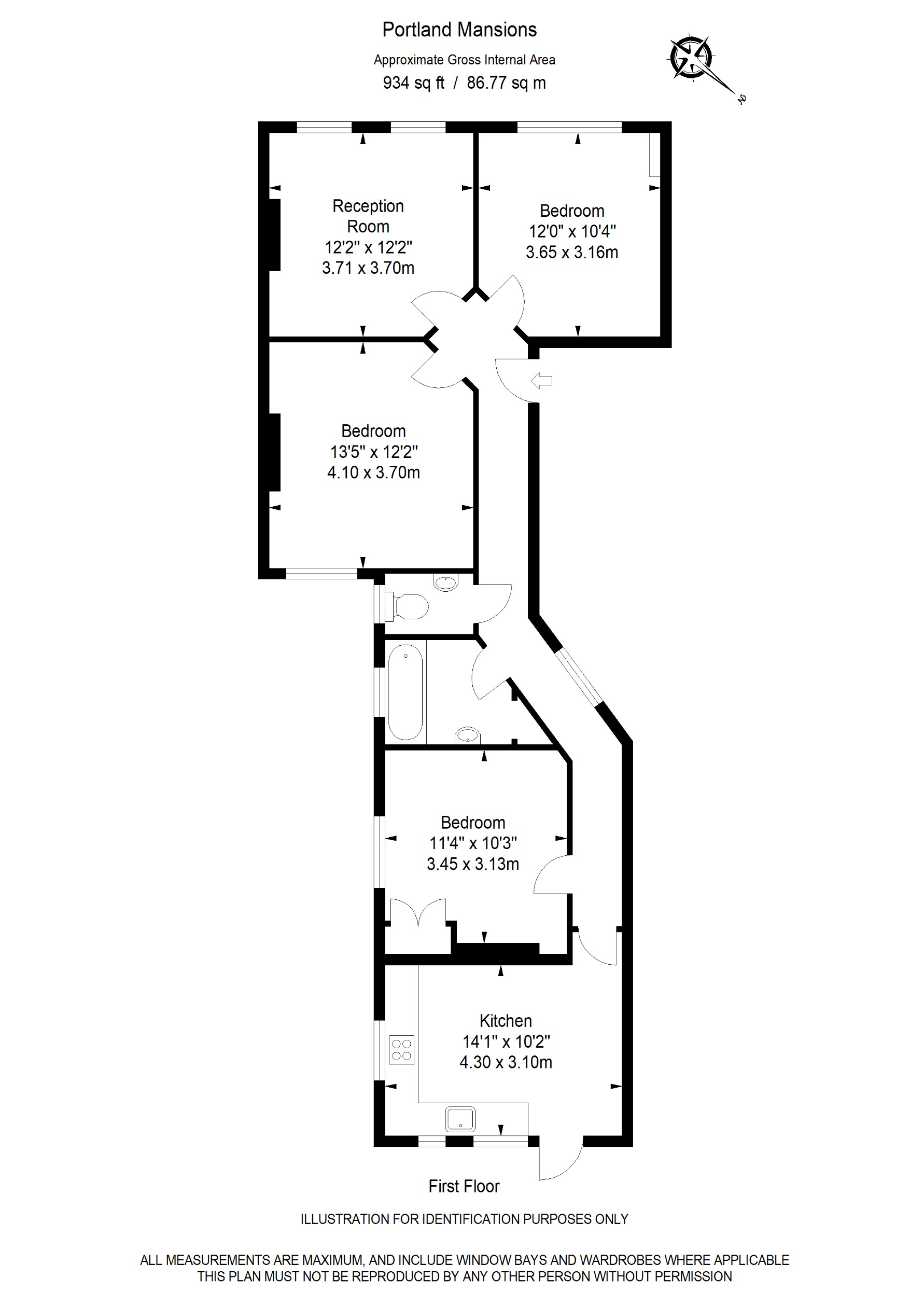14, Portland Mansions Portland Road, London floorplan