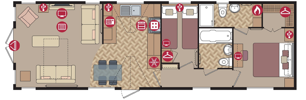 11 Berkeley Square, Retreat Caravan Park, Burnham-on-Sea floorplan