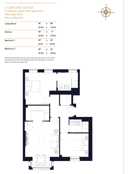 Flat 2,, Gregory House, Hampton Wick floorplan