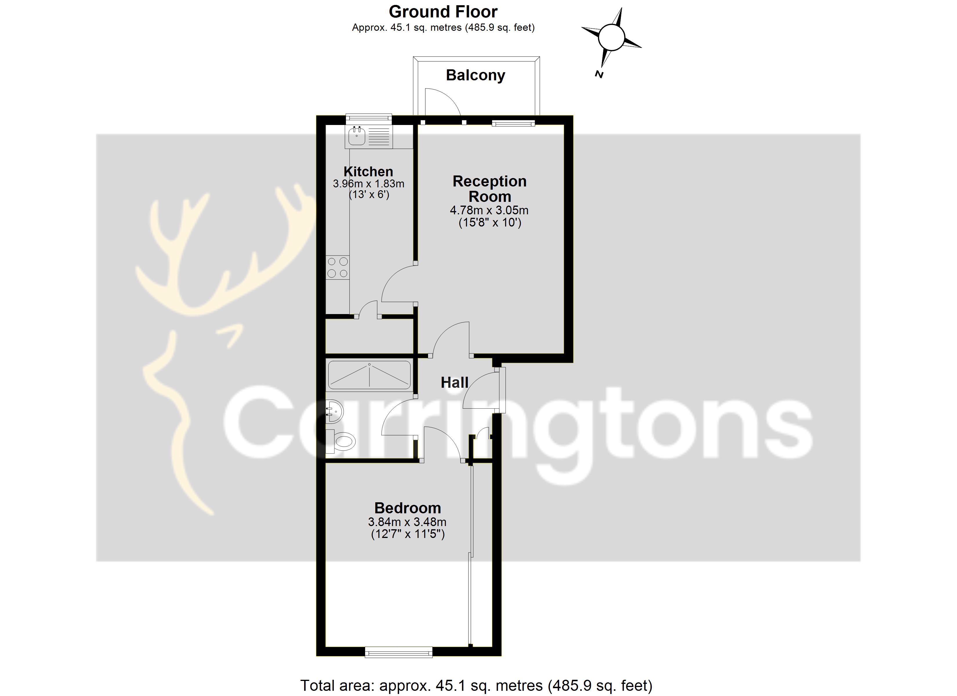 Flat 1, Rosewood Court, 2, Tudor Road, Kingston upon Thames floorplan