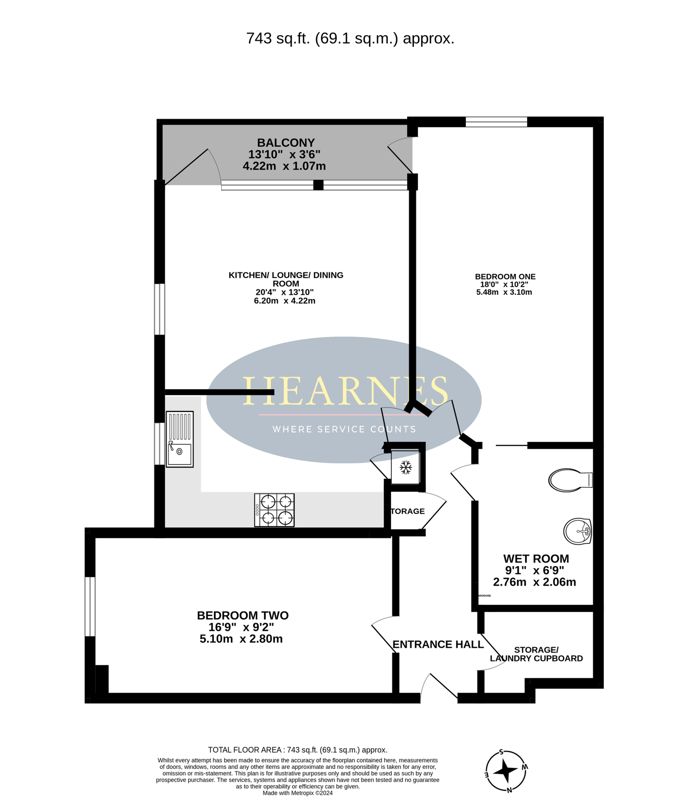 Flat 12 Maidment Court, 47 Parkstone Road, Poole floorplan