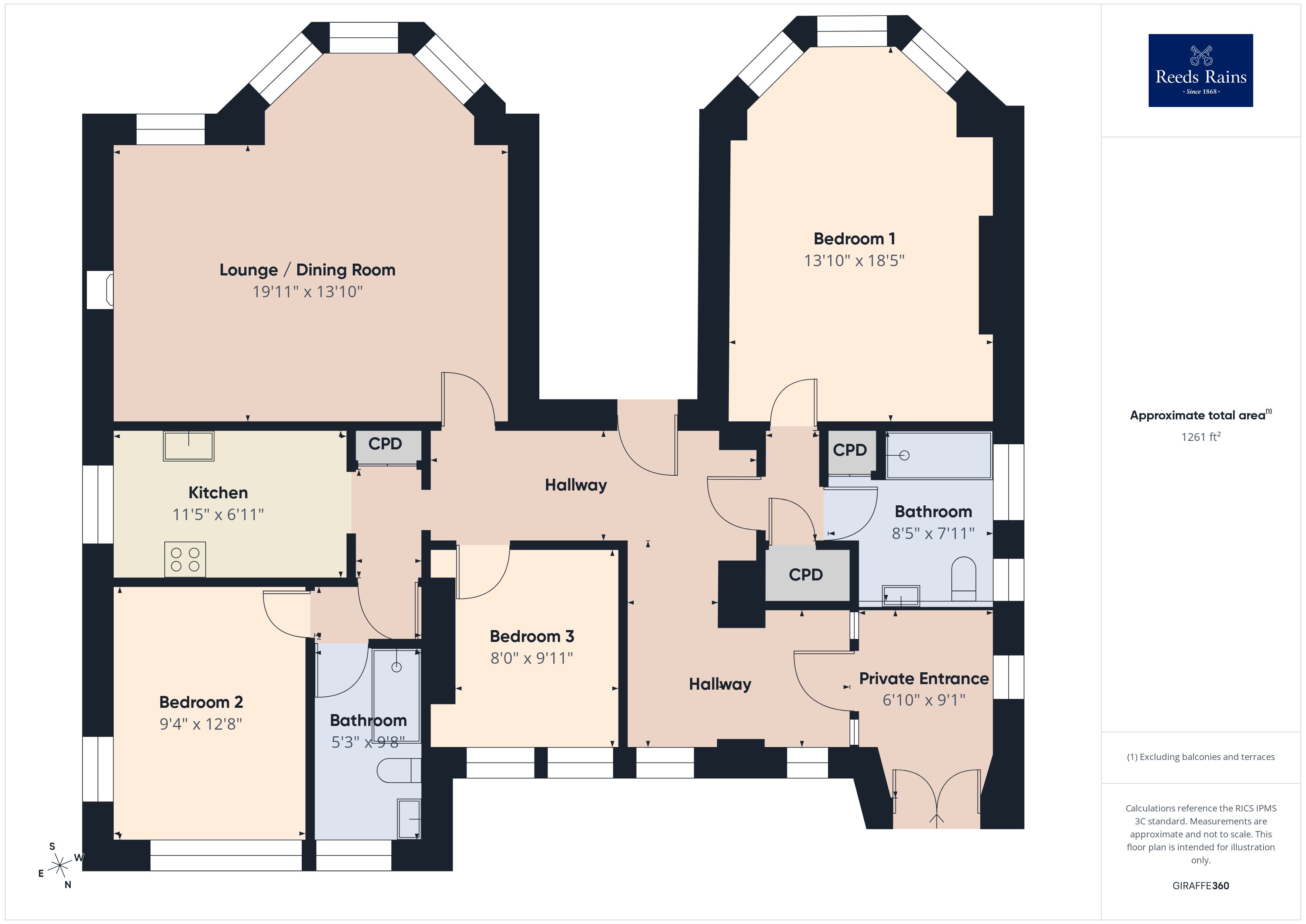 1 Haighton Court, 219, Sandgate Road, Kent floorplan