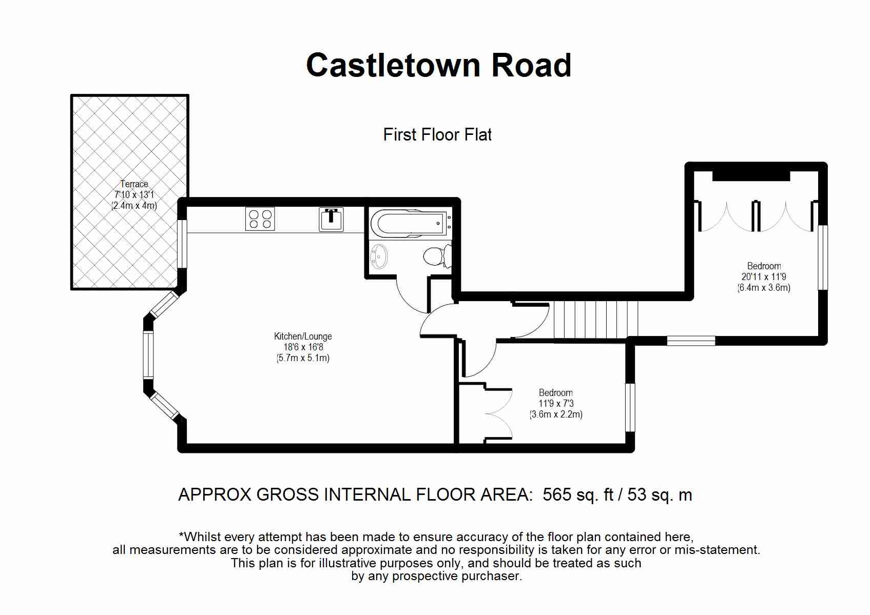 2 Bedrooms Flat to rent in Castletown Road, Fulham W14