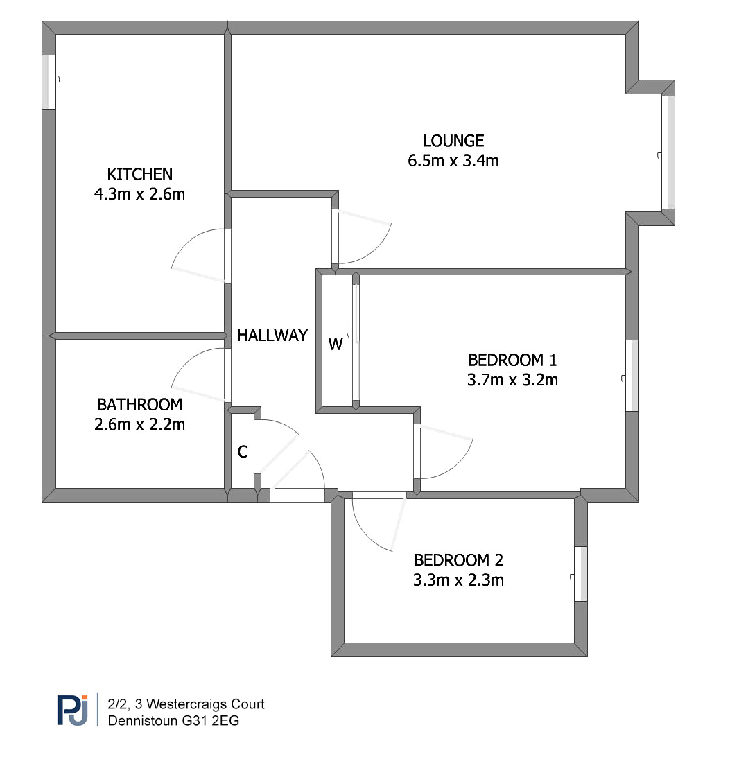 Flat 2/2, 3 Westercraigs Court, Dennistoun, Glasgow floorplan