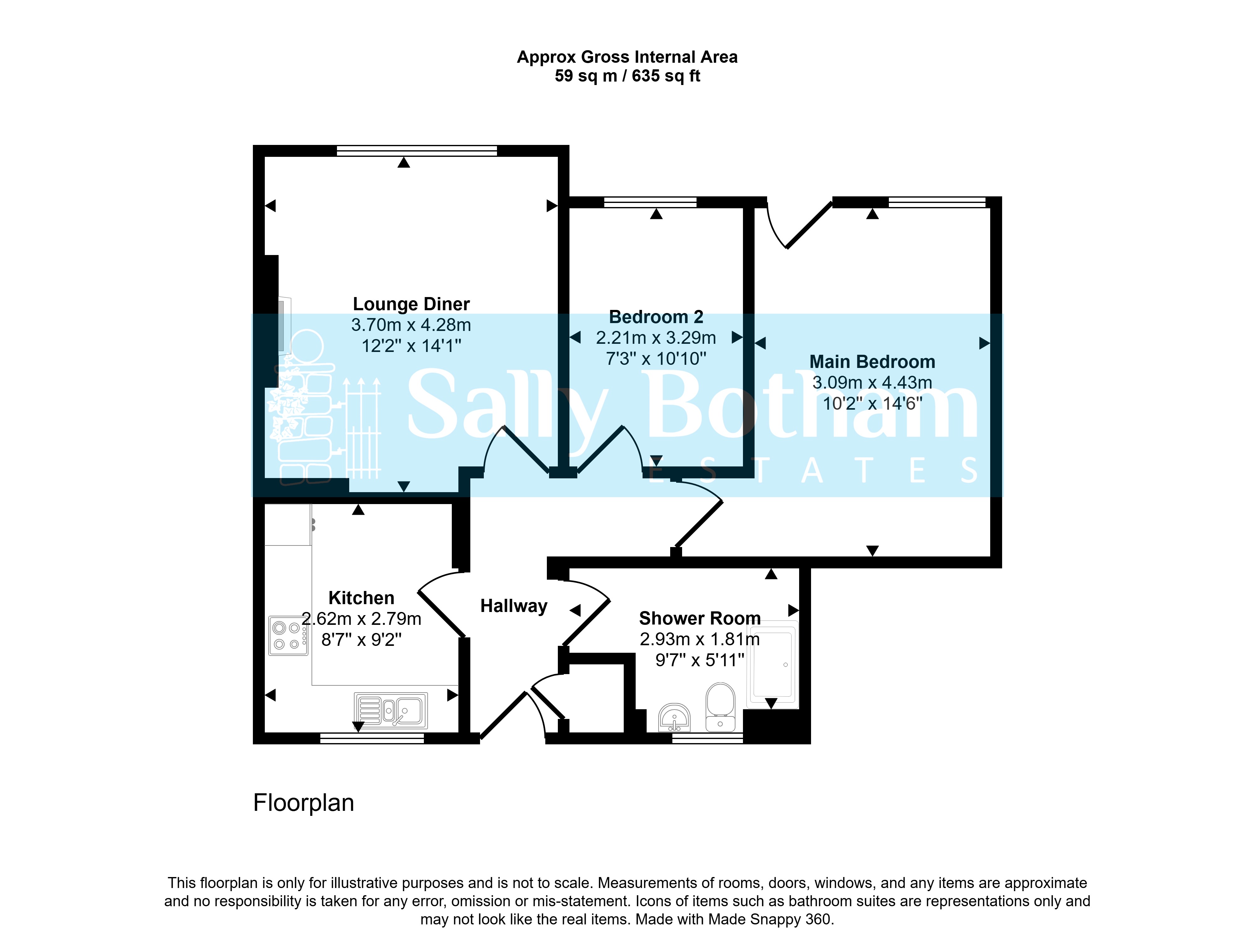 2 Tawney House, Matlock Green, Matlock floorplan