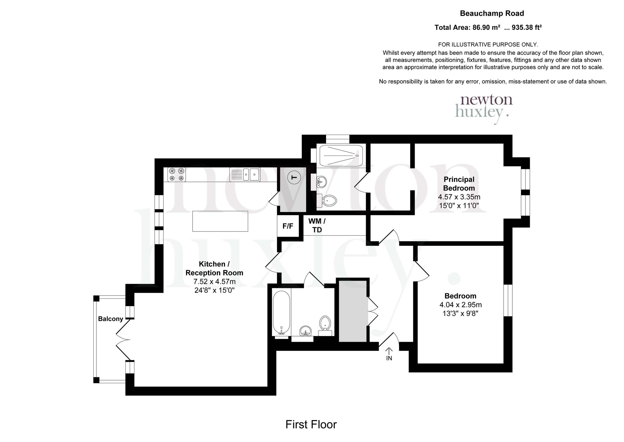 Flat 4, Heneage House 2B Beauchamp Road, East Molesey floorplan