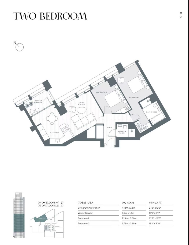 1409, City Tower, 1 Nine Elms Lane, London floorplan