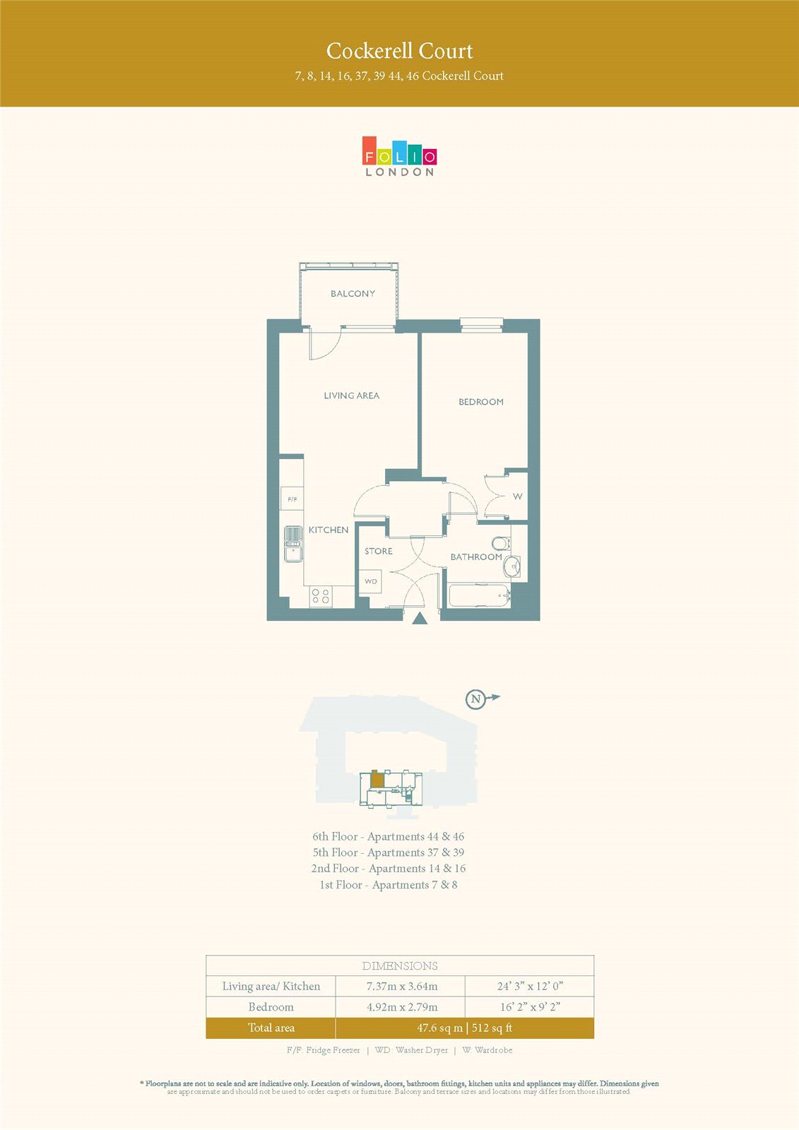 Flat 44, Cockerell Court,, Burgess Springs, Chelmsford floorplan