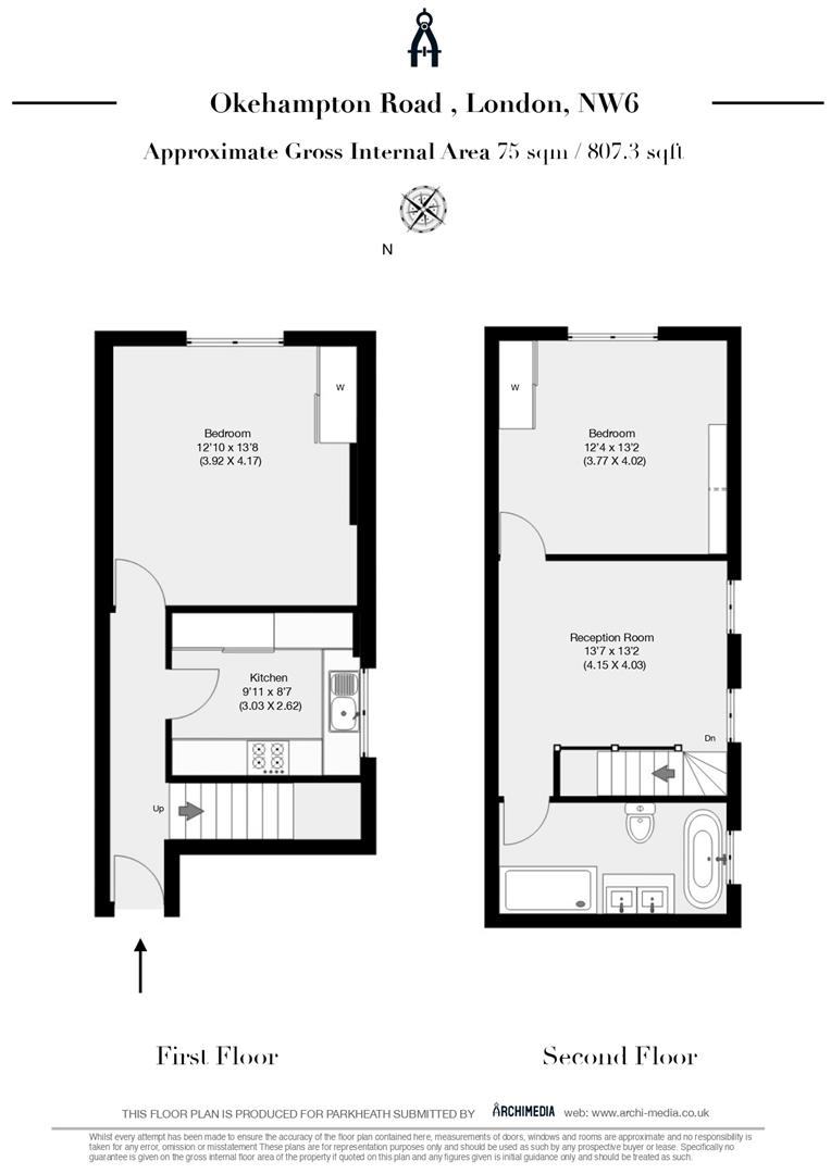 1st & 2nd Floor Flat, 50, Okehampton Road, London floorplan