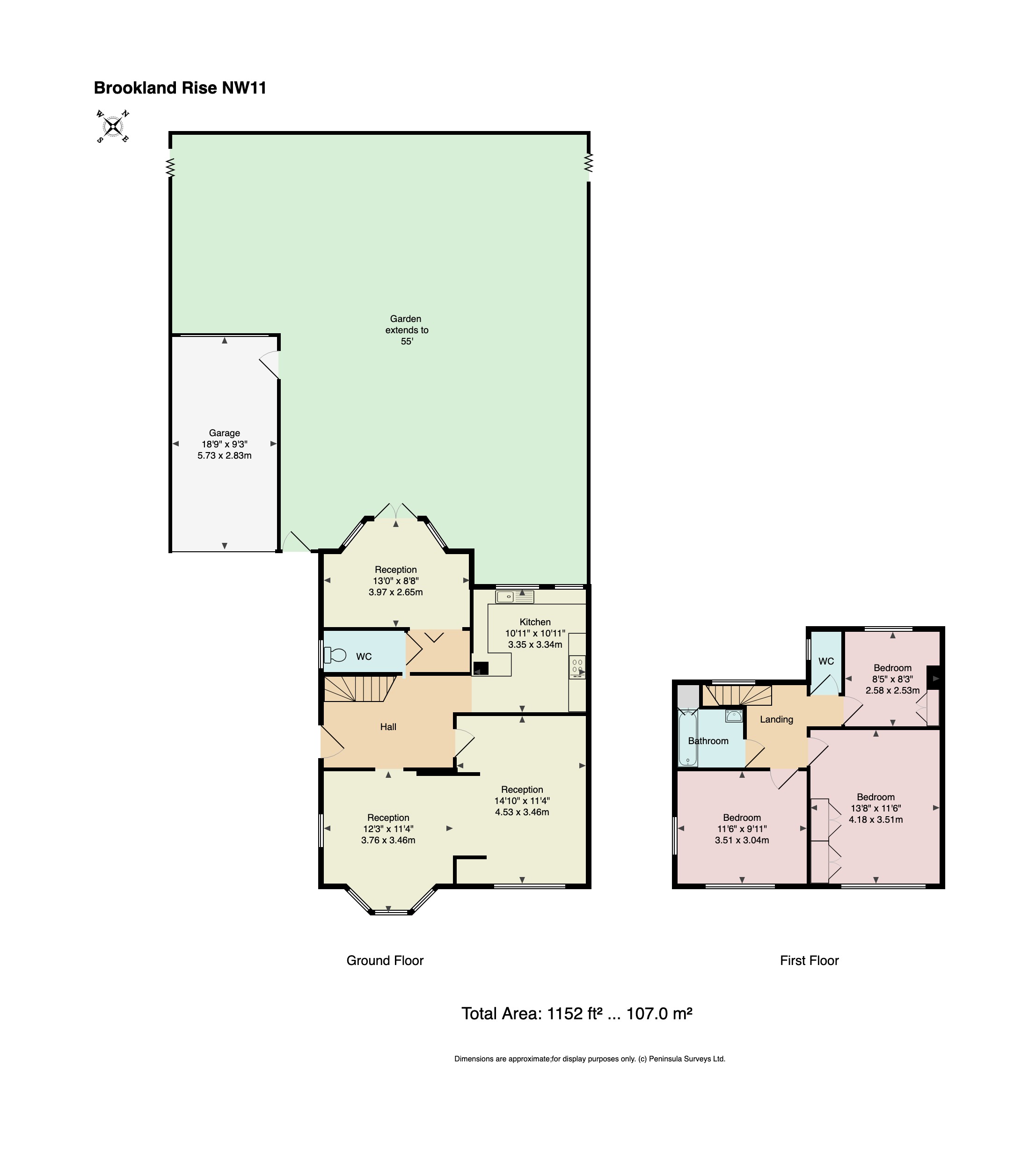 67, Brookland Rise, London floorplan
