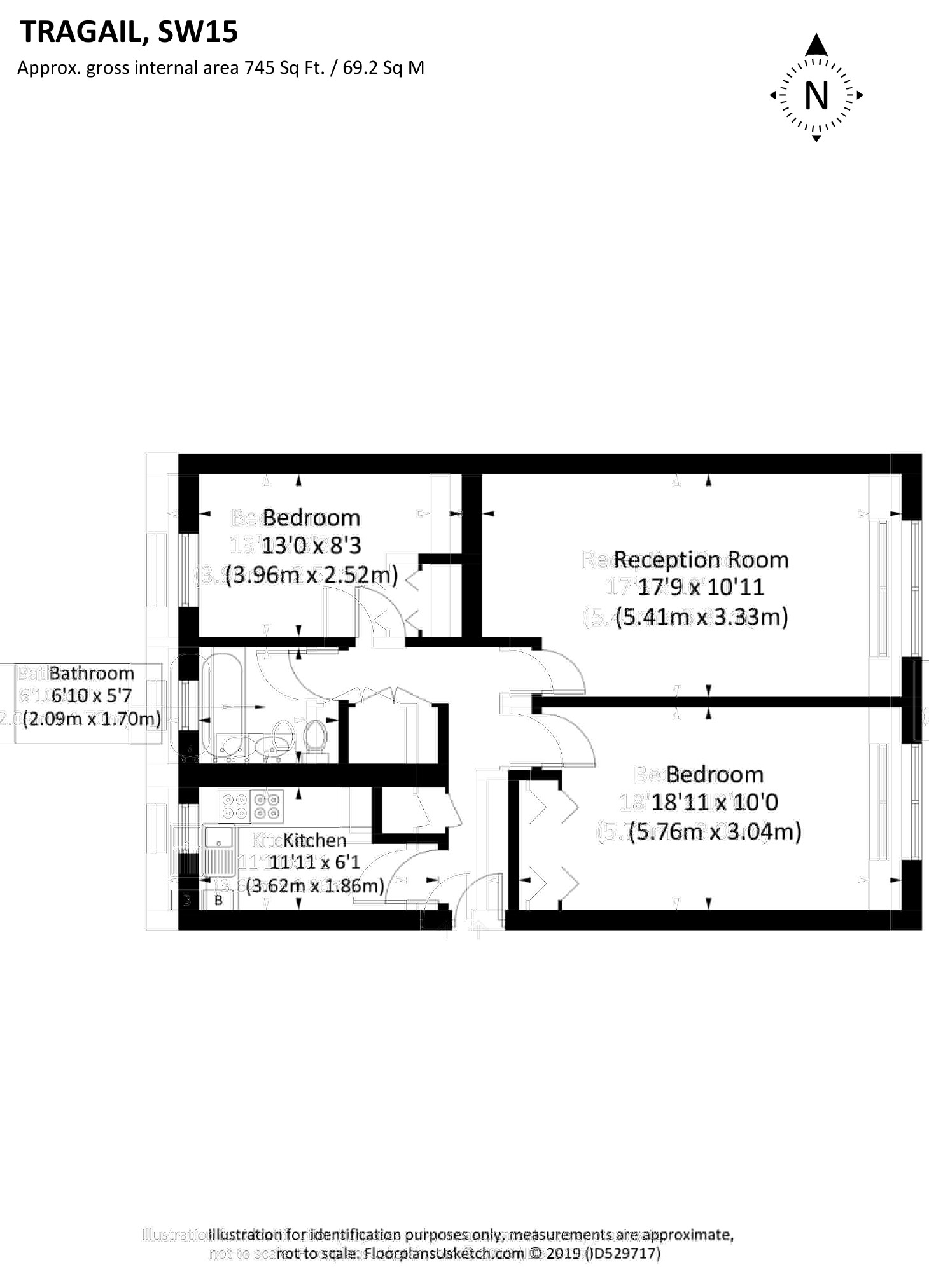 2 Bedrooms Flat to rent in Mercier Road, Putney SW15