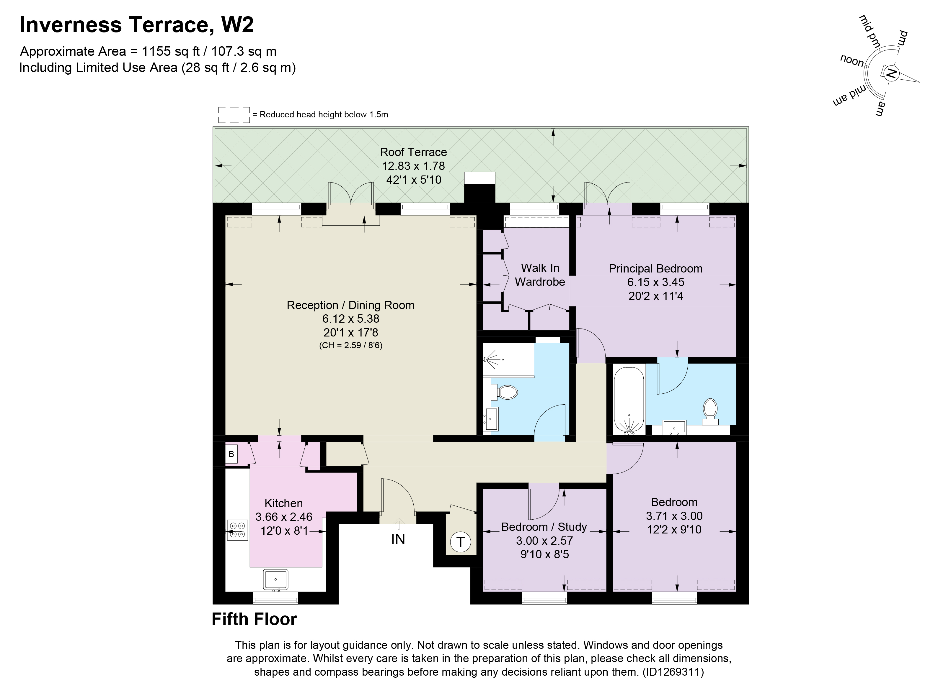 Flat 9, 26-28, Inverness Terrace, London floorplan