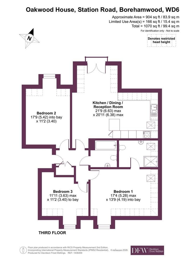 Apartment 14, Oakwood House, Station Road, Borehamwood floorplan