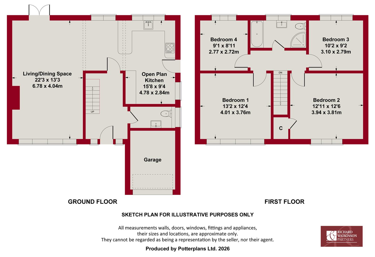 54, Park Road, Allington floorplan
