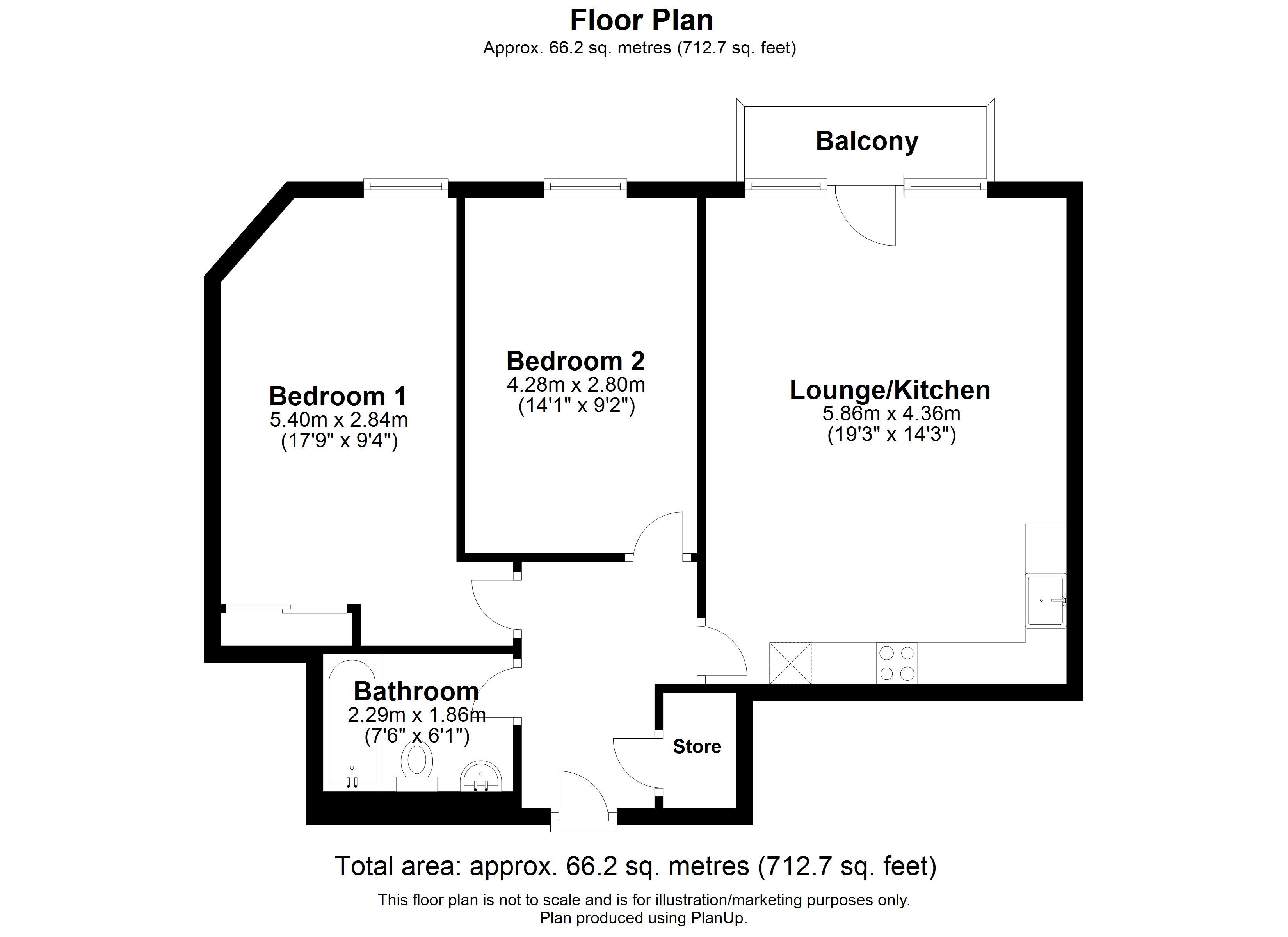 132, Quartz Apartments, Birmingham floorplan