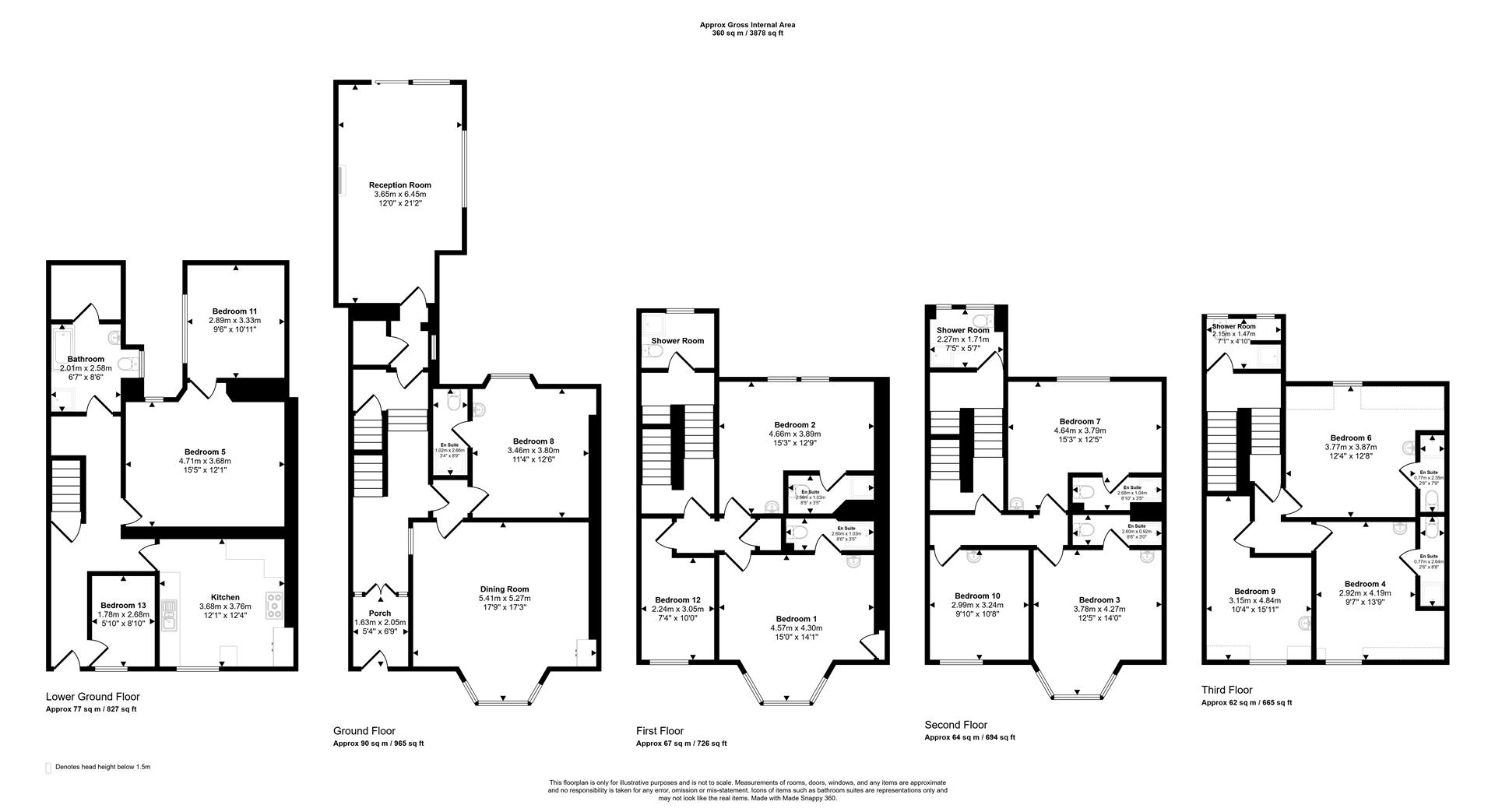 Taormina Guest House, 31, Victoria Street, Tenby floorplan