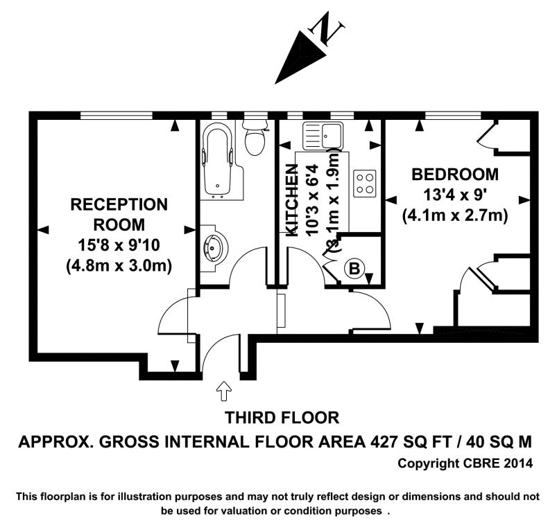 Flat 9 Siddons Court, 39, Tavistock Street, London floorplan