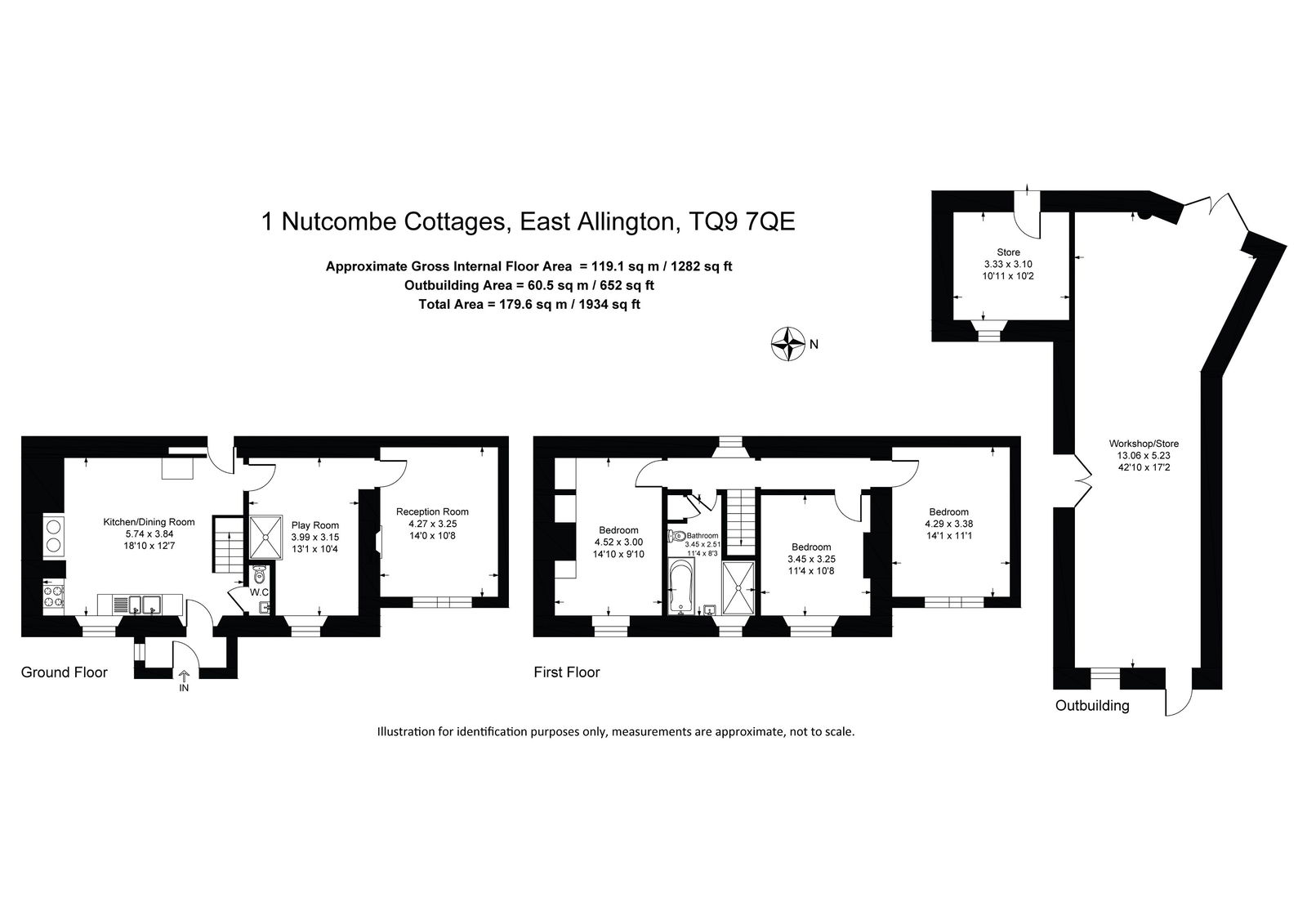 Nutcombe Cottages,1, Totnes floorplan