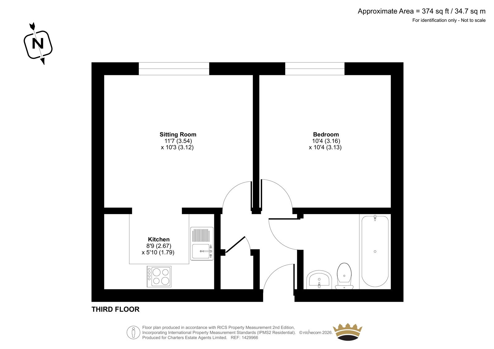 Flat 15, Trinity Court, 88, Winchester Road, Hampshire floorplan
