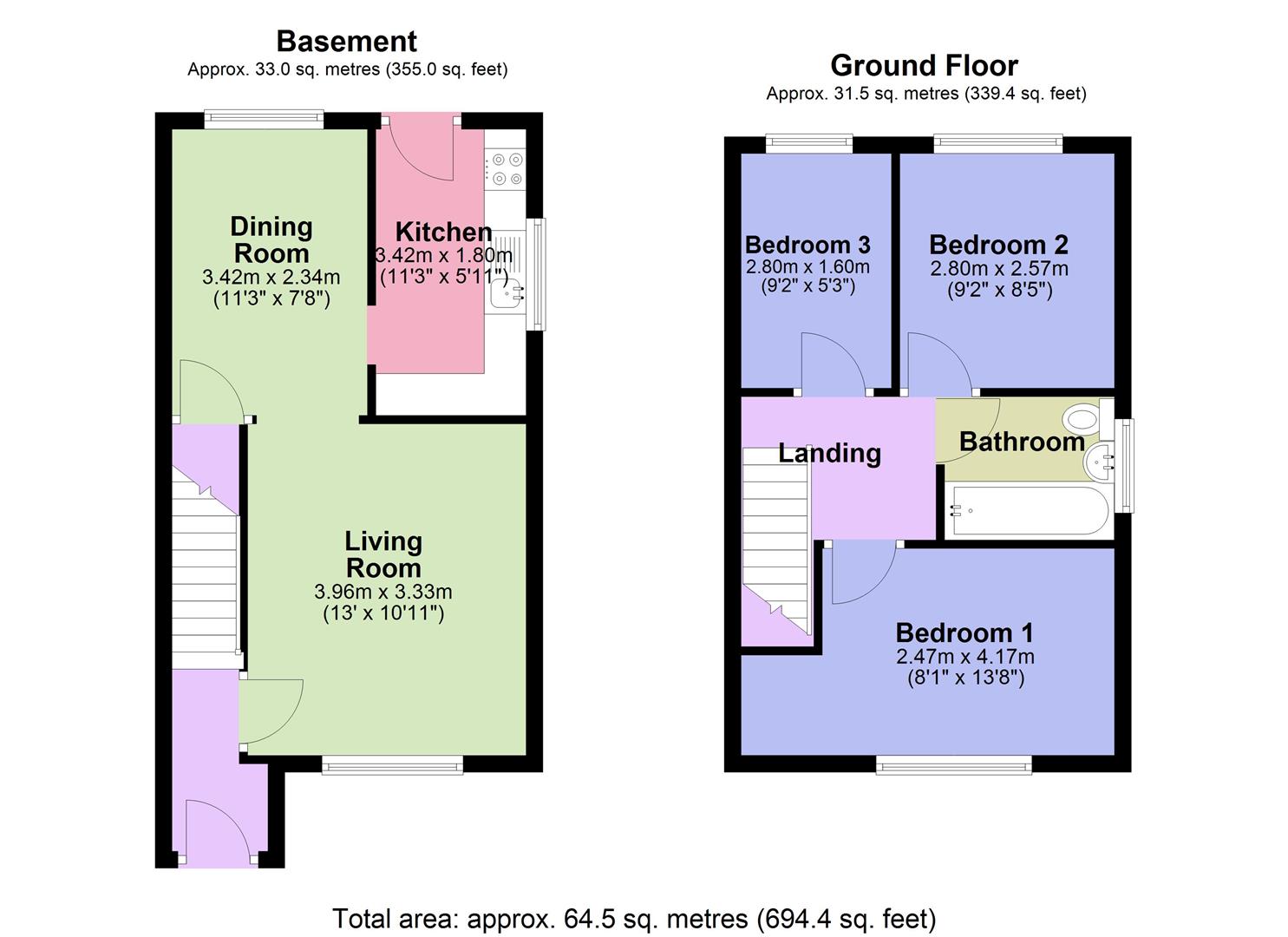 23, Stonehaven Close, Coalville floorplan