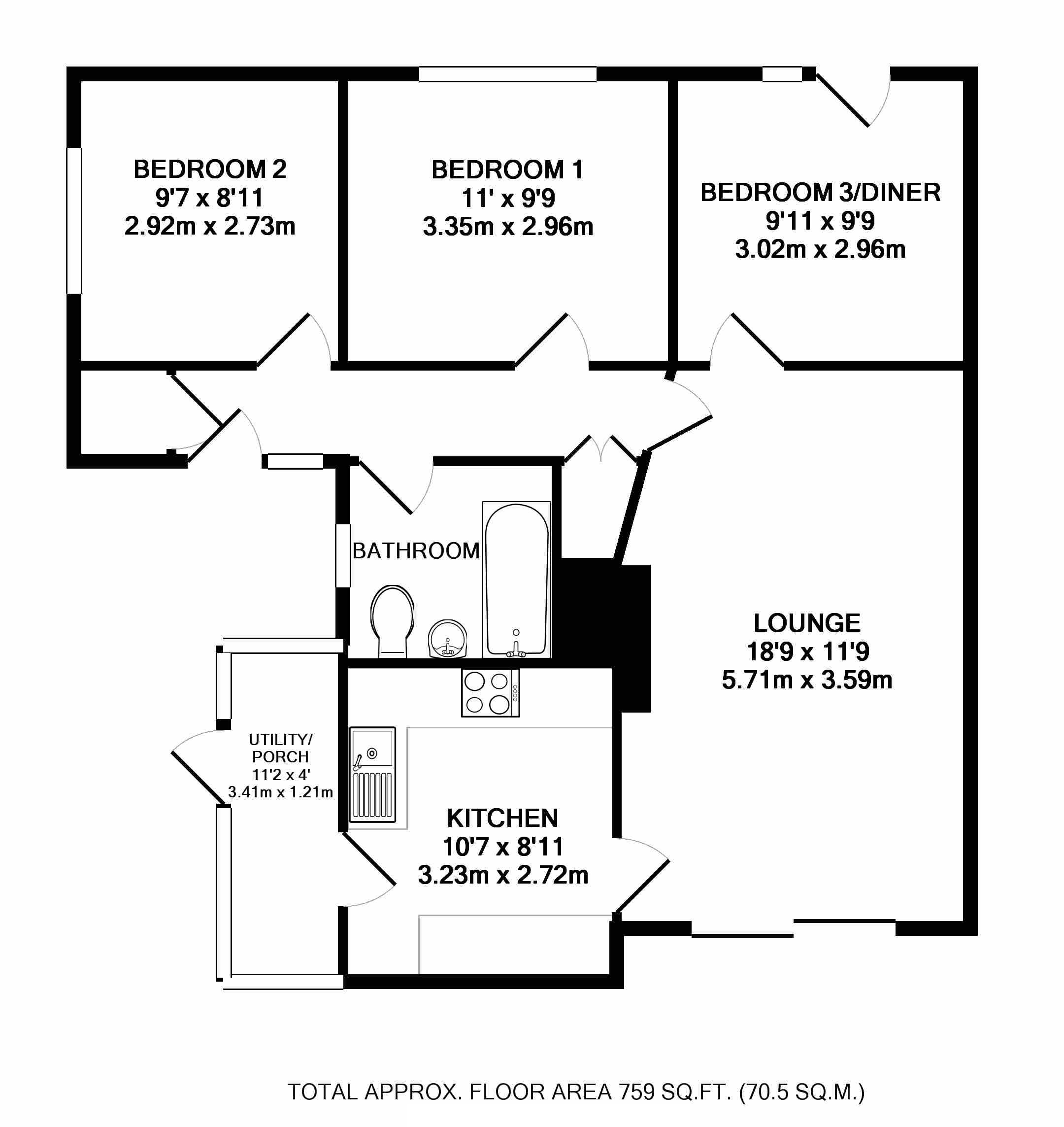 3 Bedrooms Bungalow for sale in Birch Rise, Ashley Heath, Market Drayton TF9