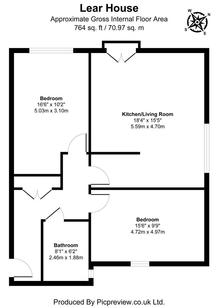 Flat 9, Lear House, Bohemy Fields, Hastings floorplan