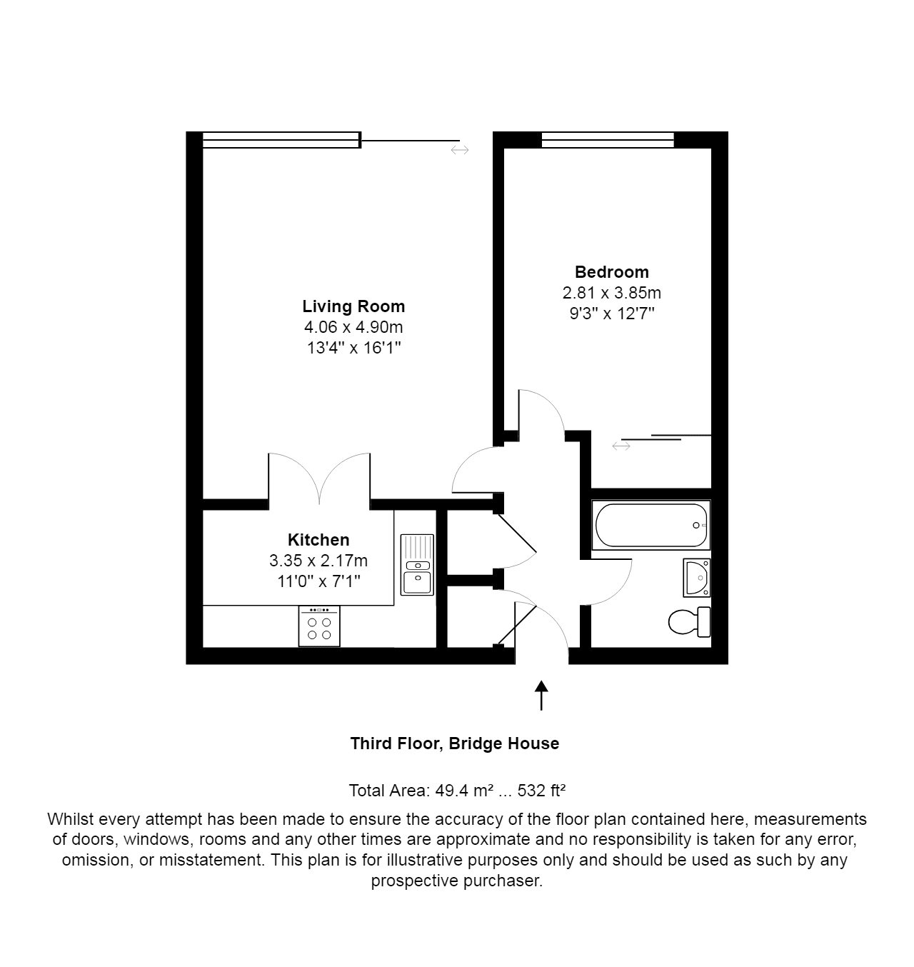 1 Bedrooms Flat to rent in Bridge House, St George Wharf, Vauxhall, London SW8