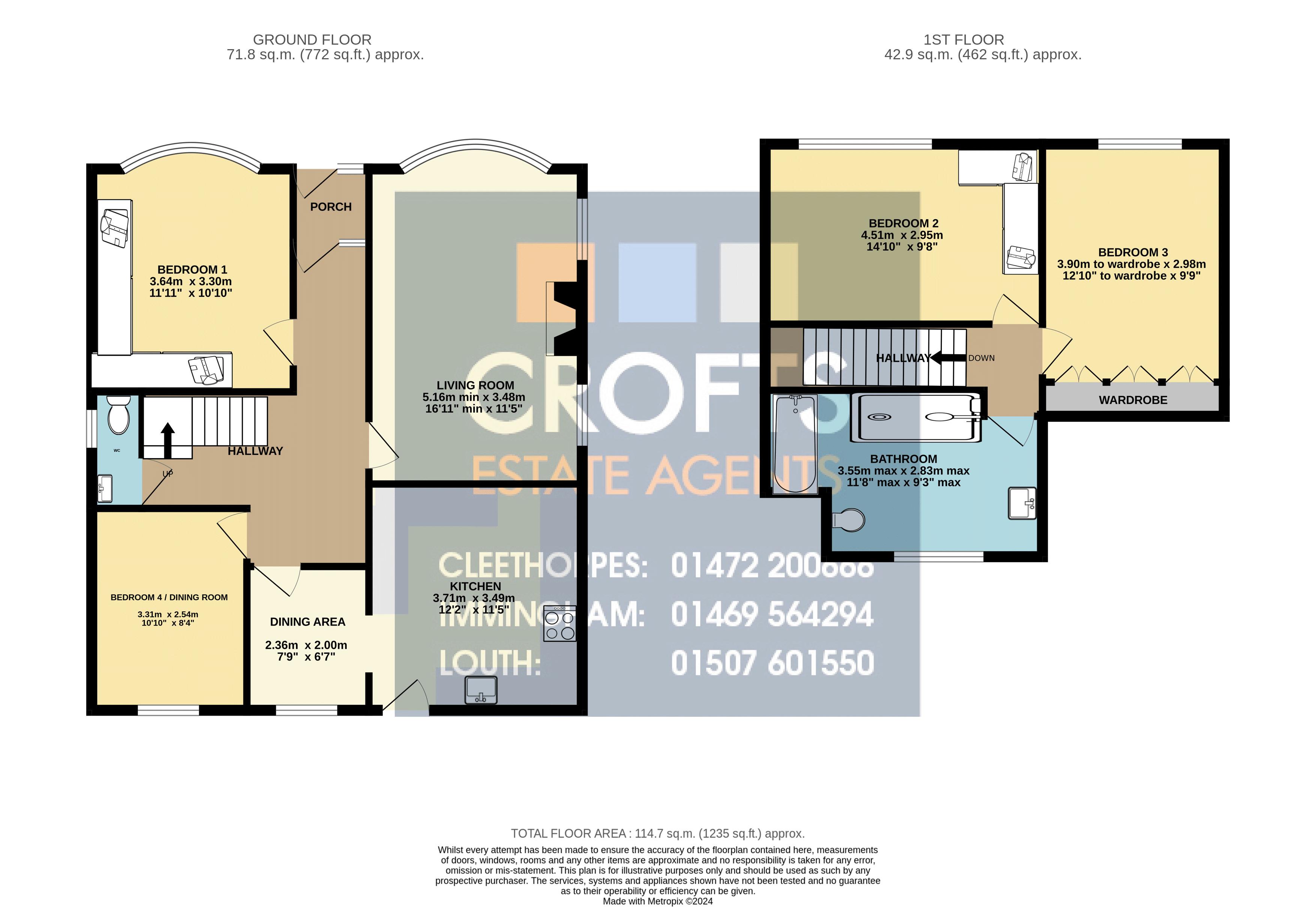 24, Grainsby Avenue, Holton-Le-Clay floorplan