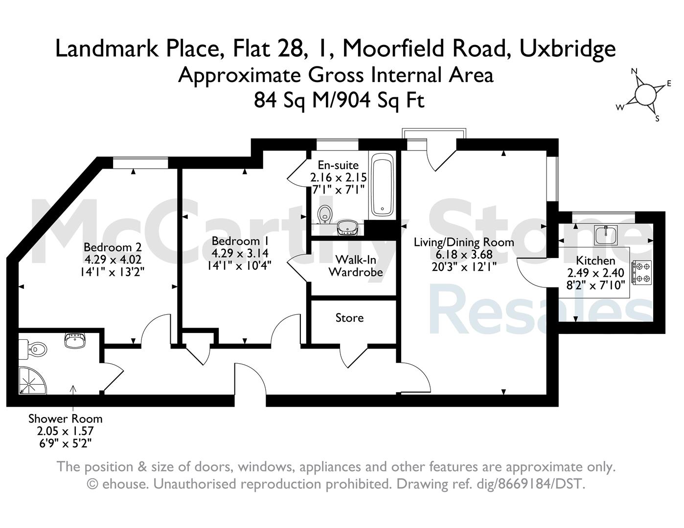 28 Landmark Place, Moorfield Road, Denham Green floorplan