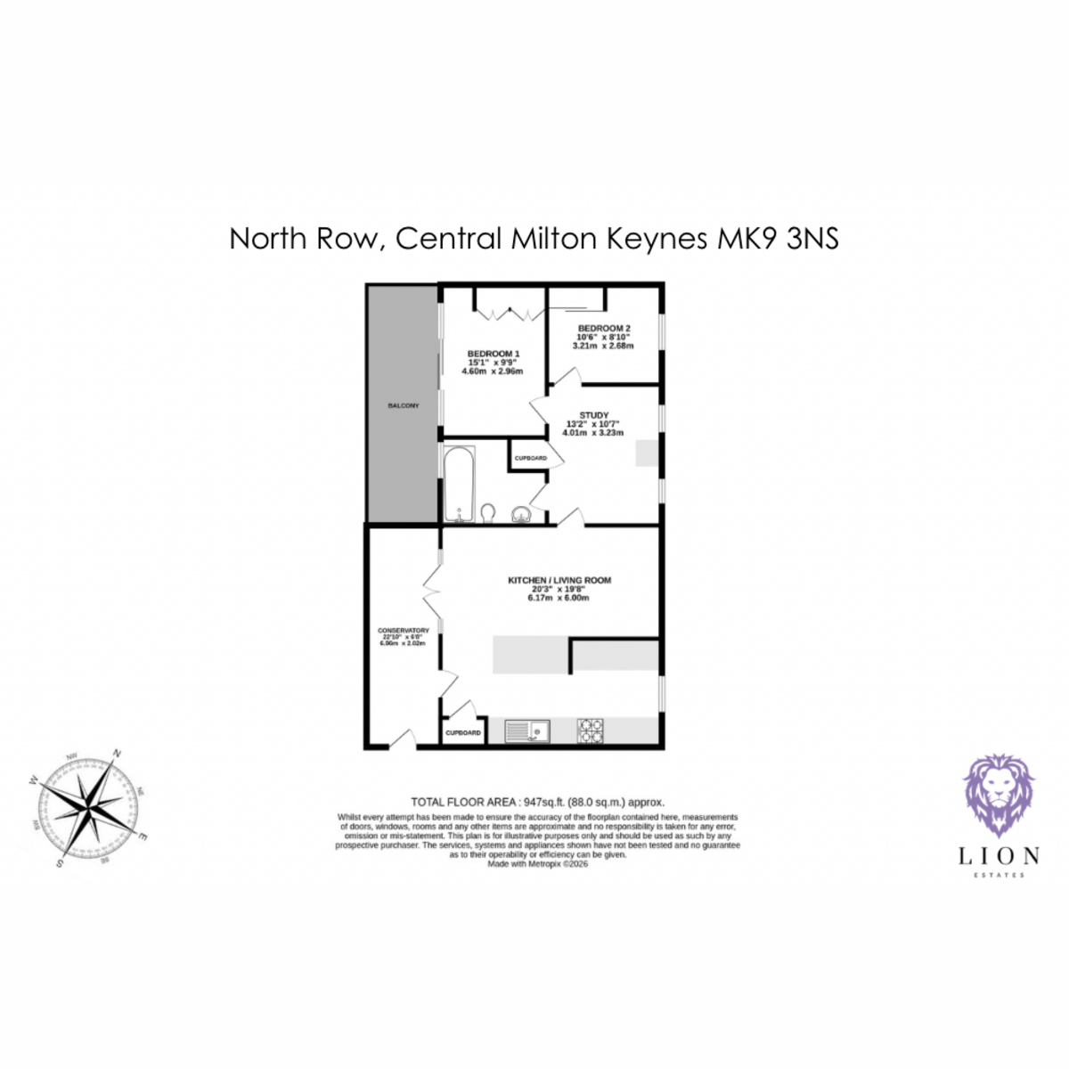 864, North Row, Milton Keynes floorplan