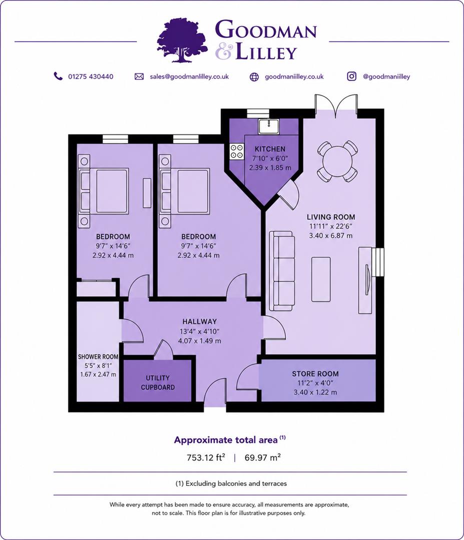 Apartment 20, 132A, Slade Road, Portishead floorplan