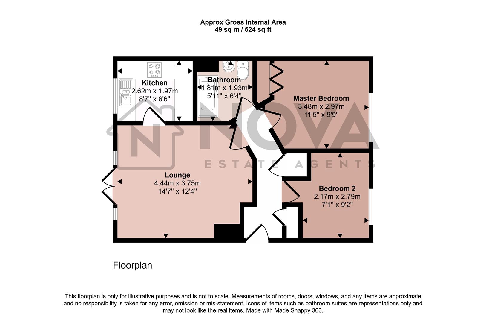 Flat 2, Marquis Court, Earls Meade, Luton floorplan