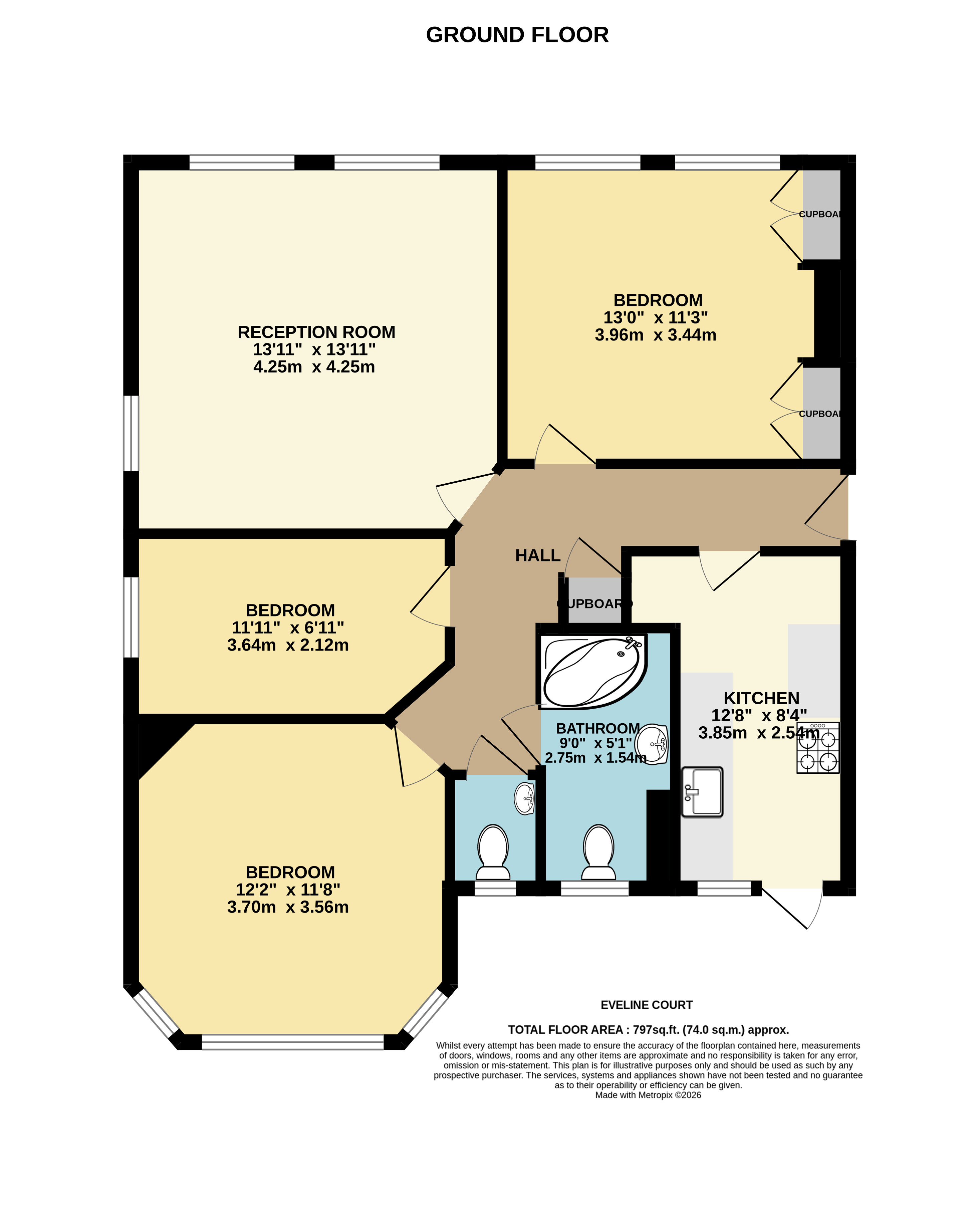 Flat 8,, Eveline Court, London floorplan