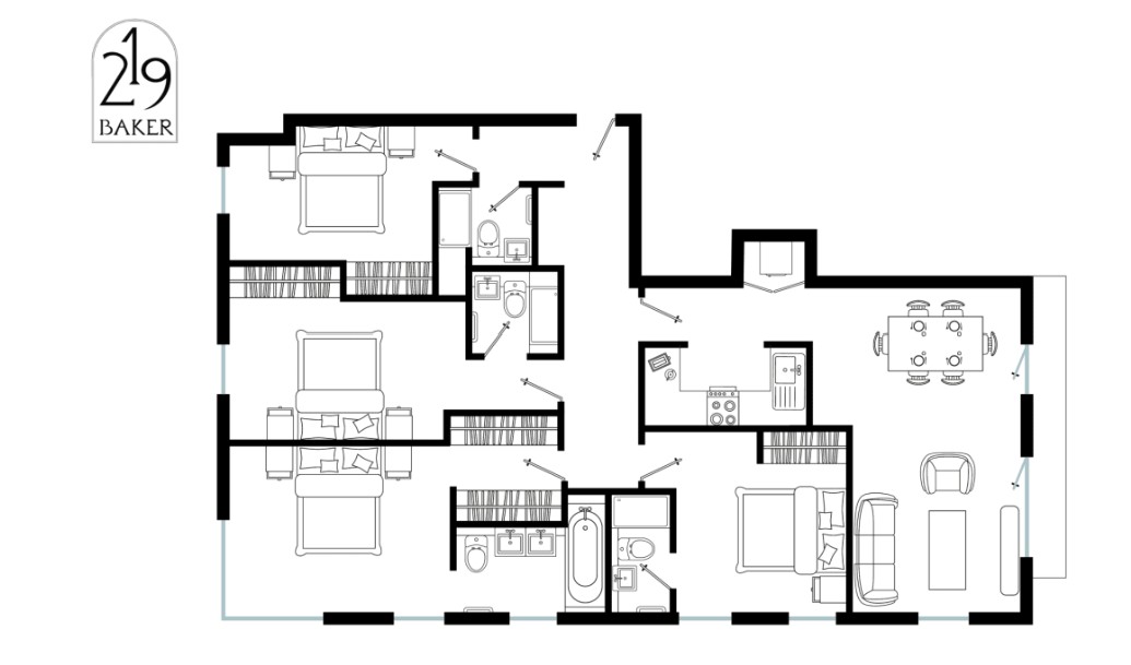 219, Baker Street, London floorplan