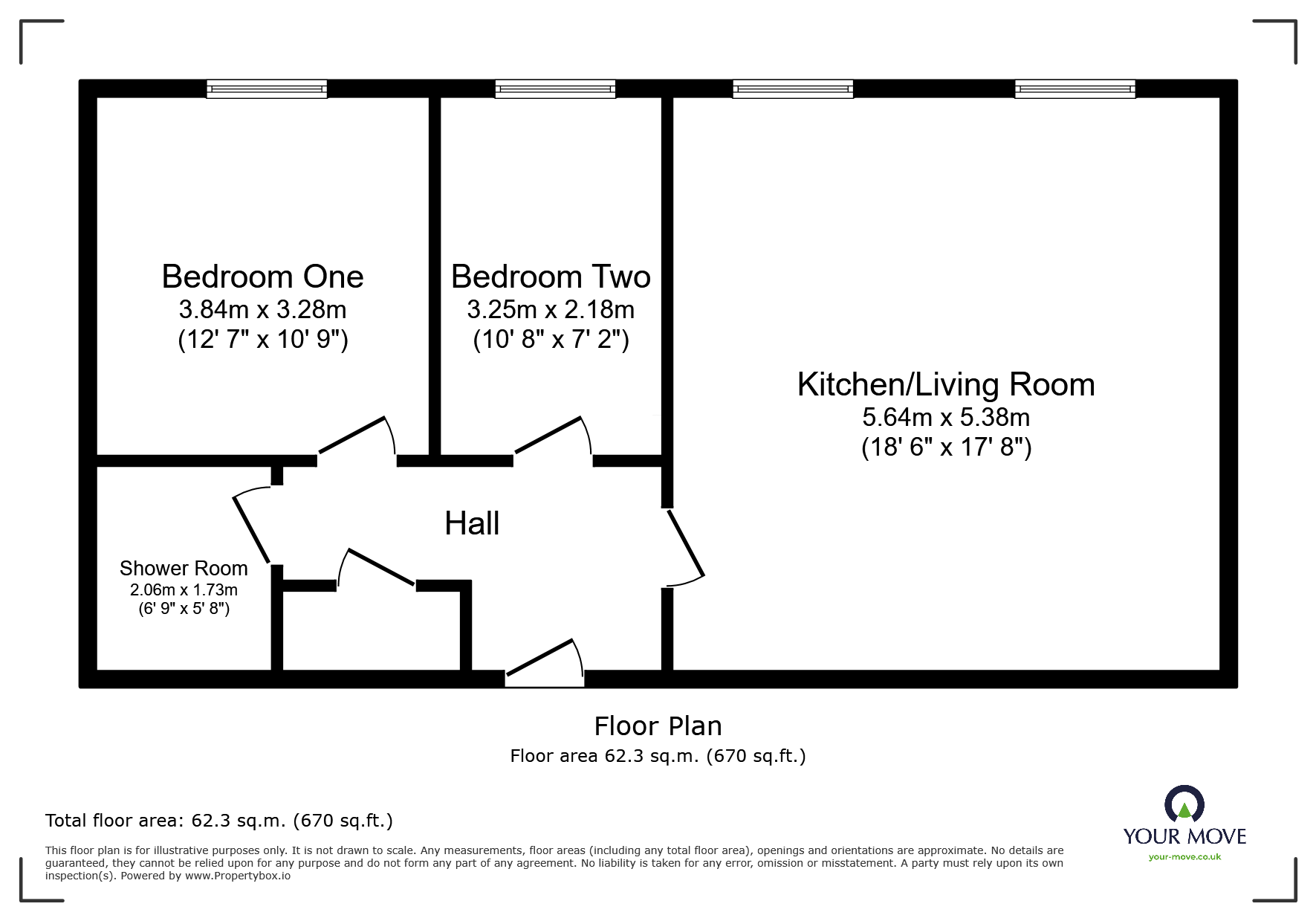 Flat 224, Oakland Village,, Hall Farm Road, Derbyshire floorplan