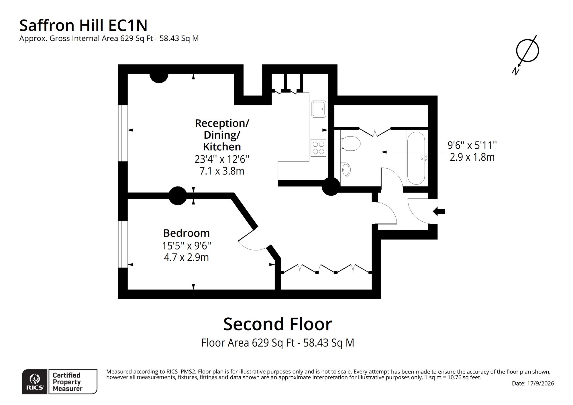 Flat 2.2, Ziggurat Building 60-66 Saffron Hill, London floorplan