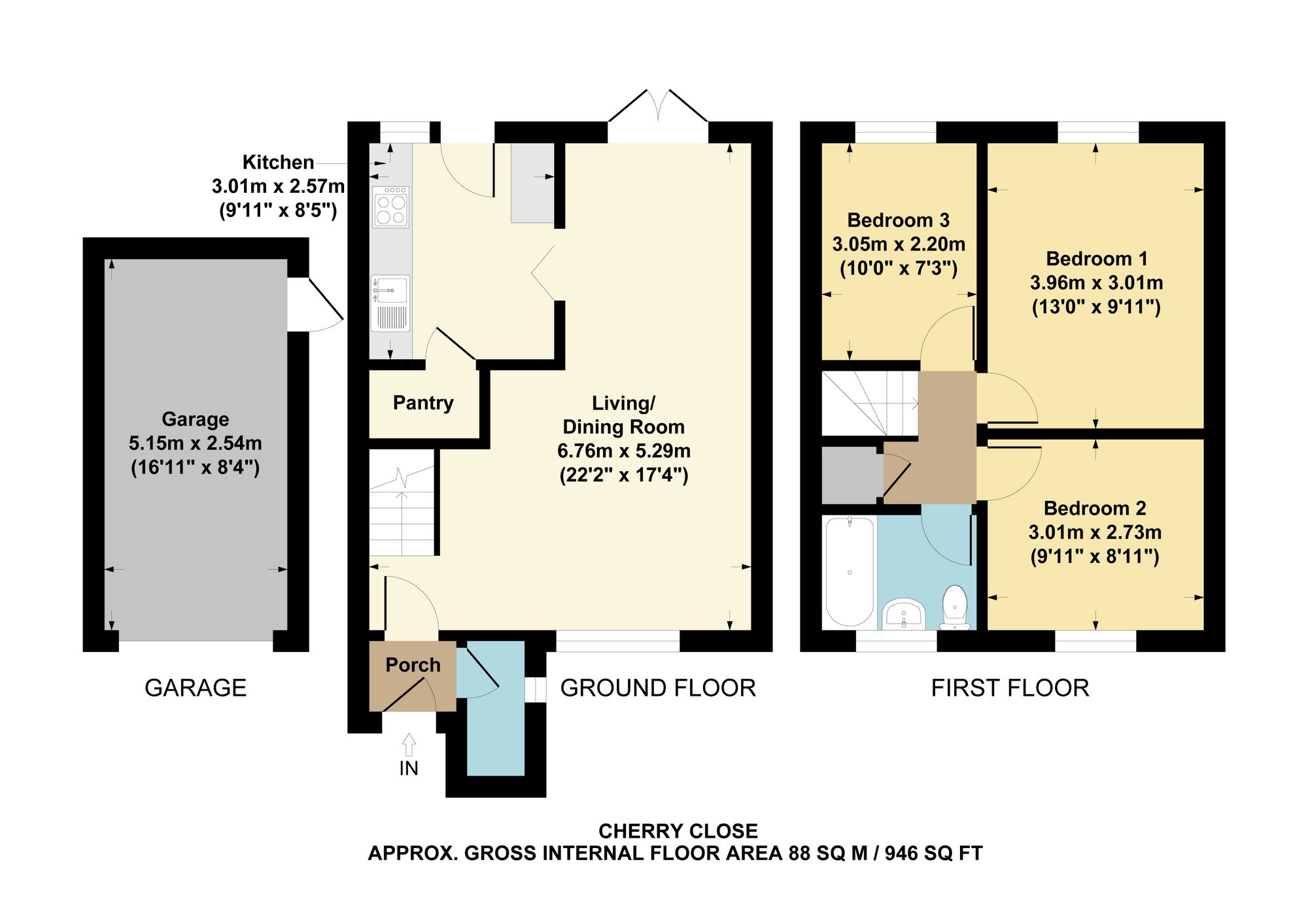 44 Cherry Close, Kidlington floorplan
