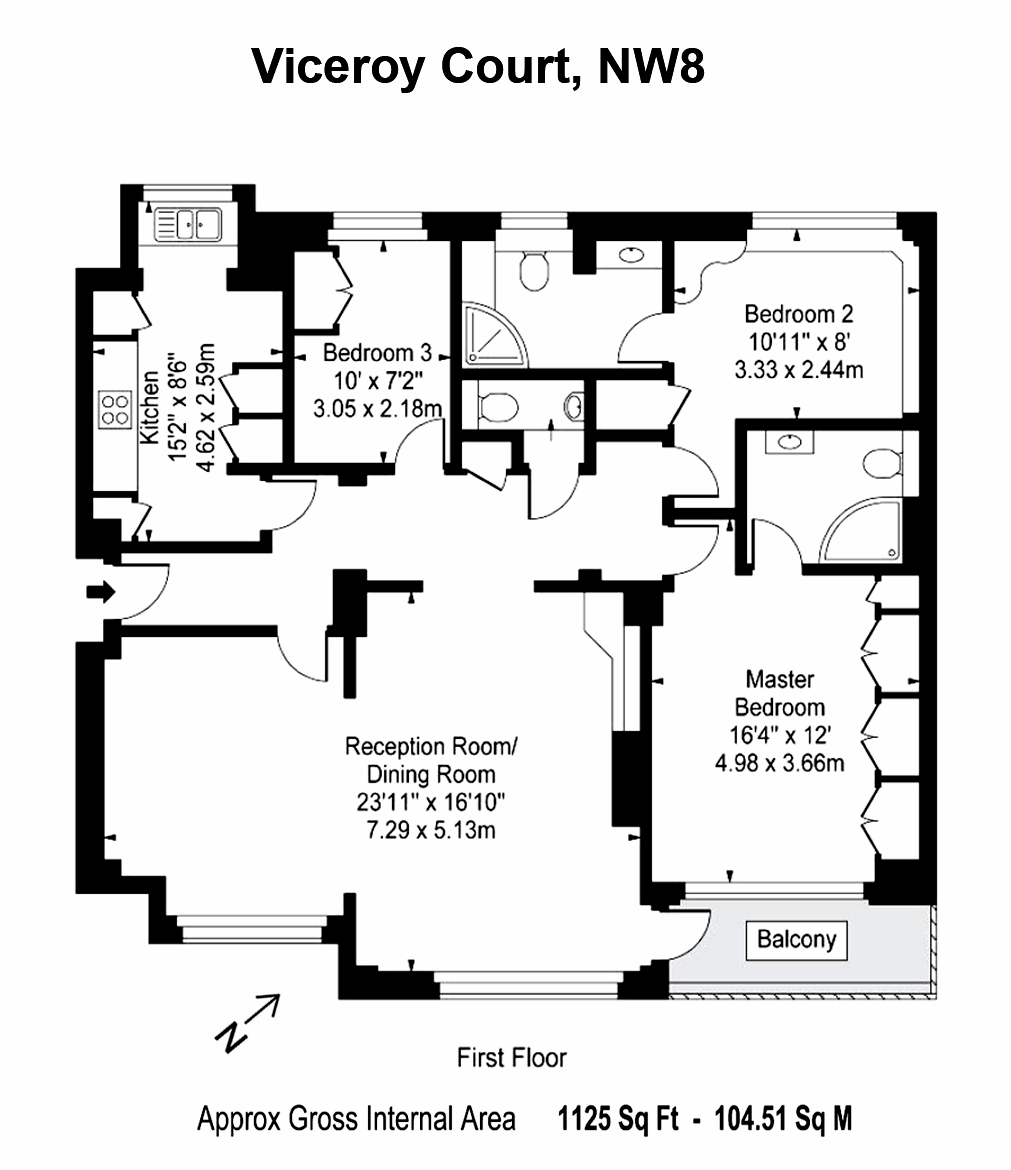 6, Viceroy Court,  58-74 Prince Albert Road, London floorplan
