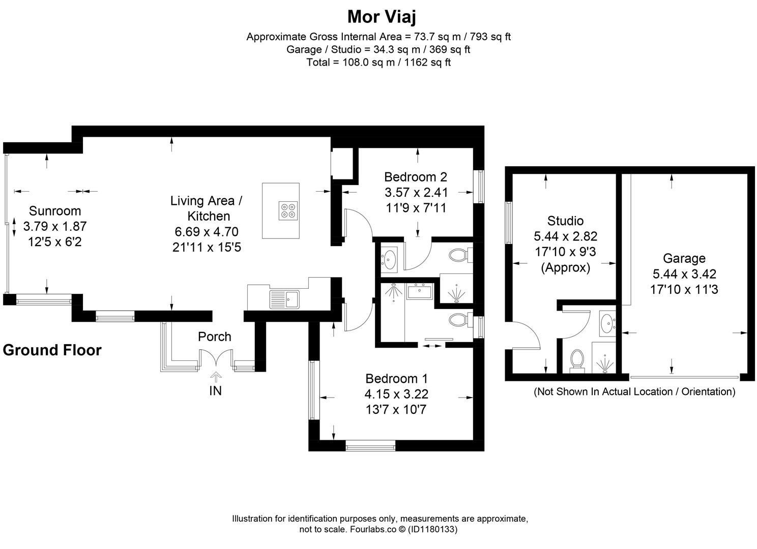 Mor Viaj Apartment, Torpoint floorplan