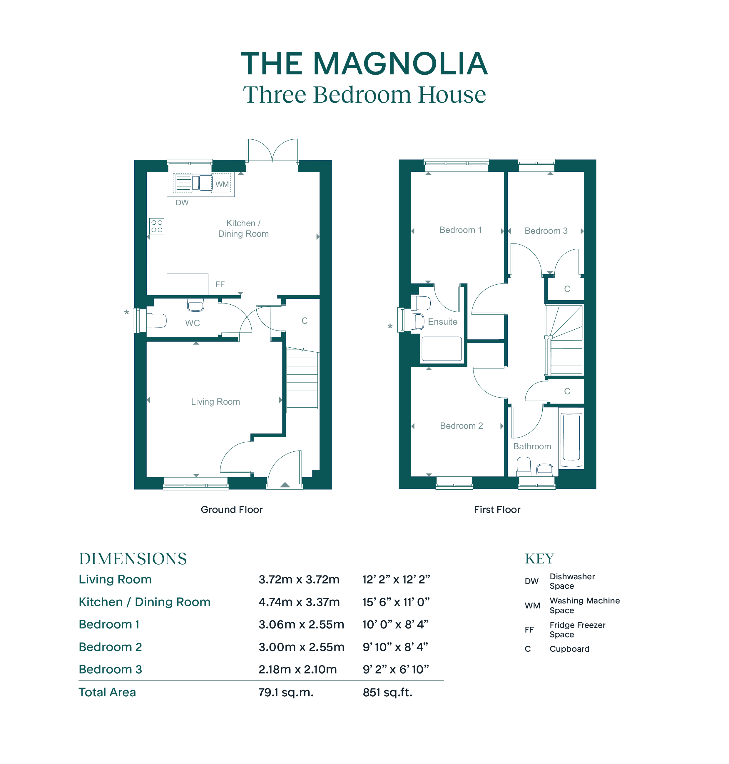 50 Elm Avenue - Magnolia, Leaf Living at Western Gate, Northampton, NN7, Northampton floorplan