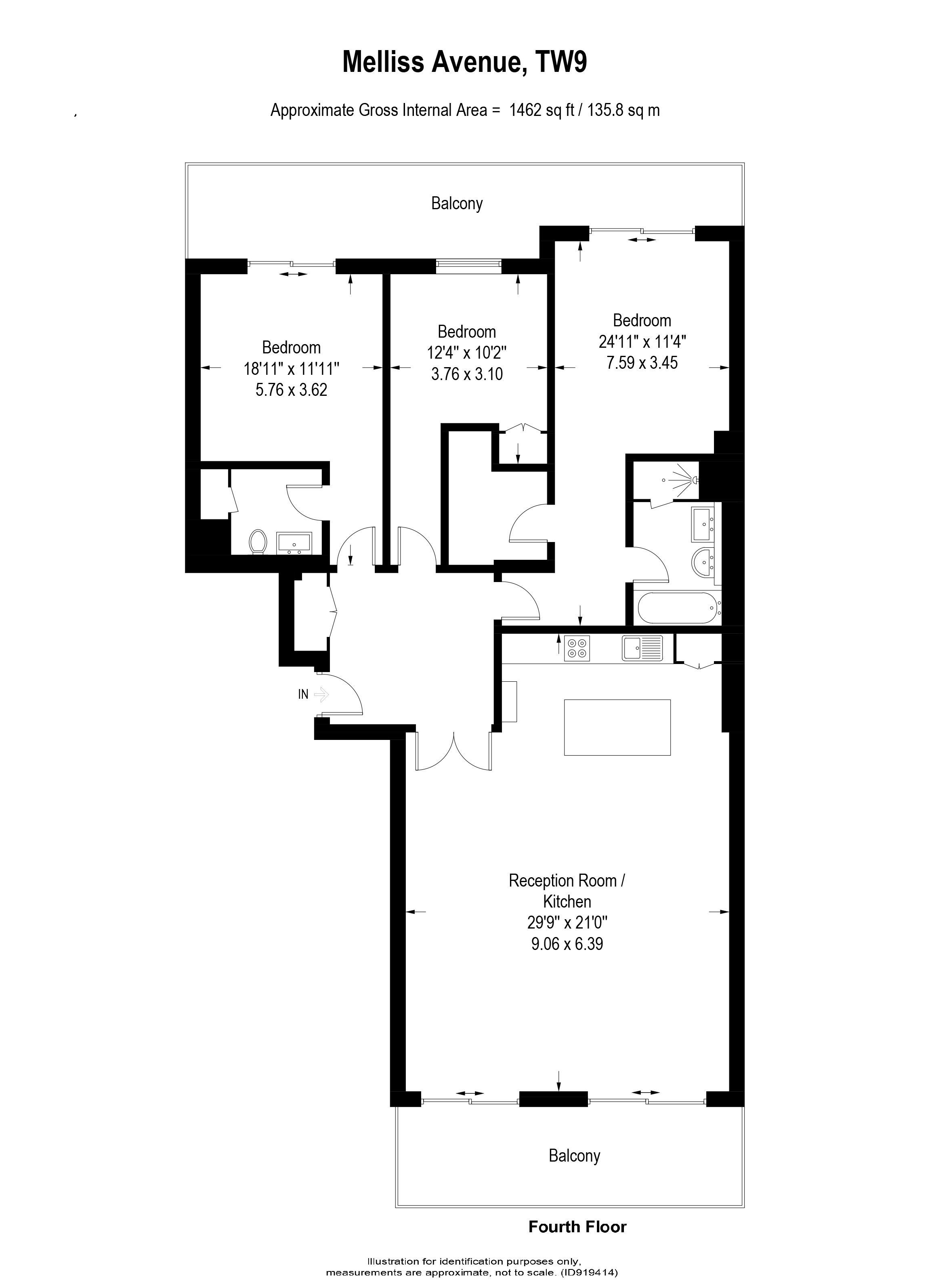 23 Acqua House, 41, Melliss Avenue, Surrey floorplan