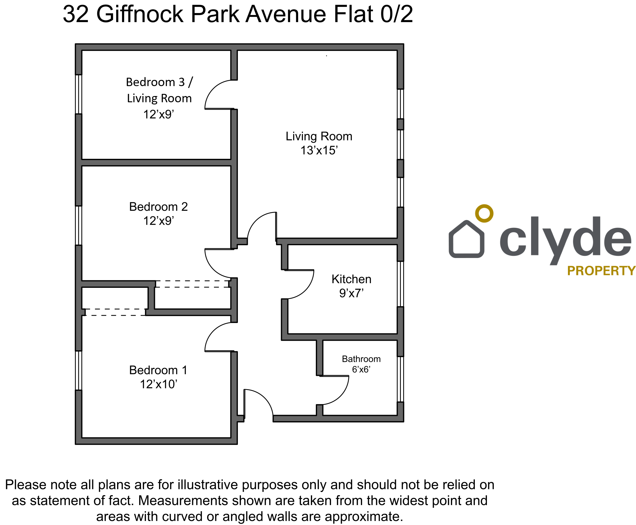 Flat 0/2, 32, Giffnock Park Avenue, Glasgow floorplan