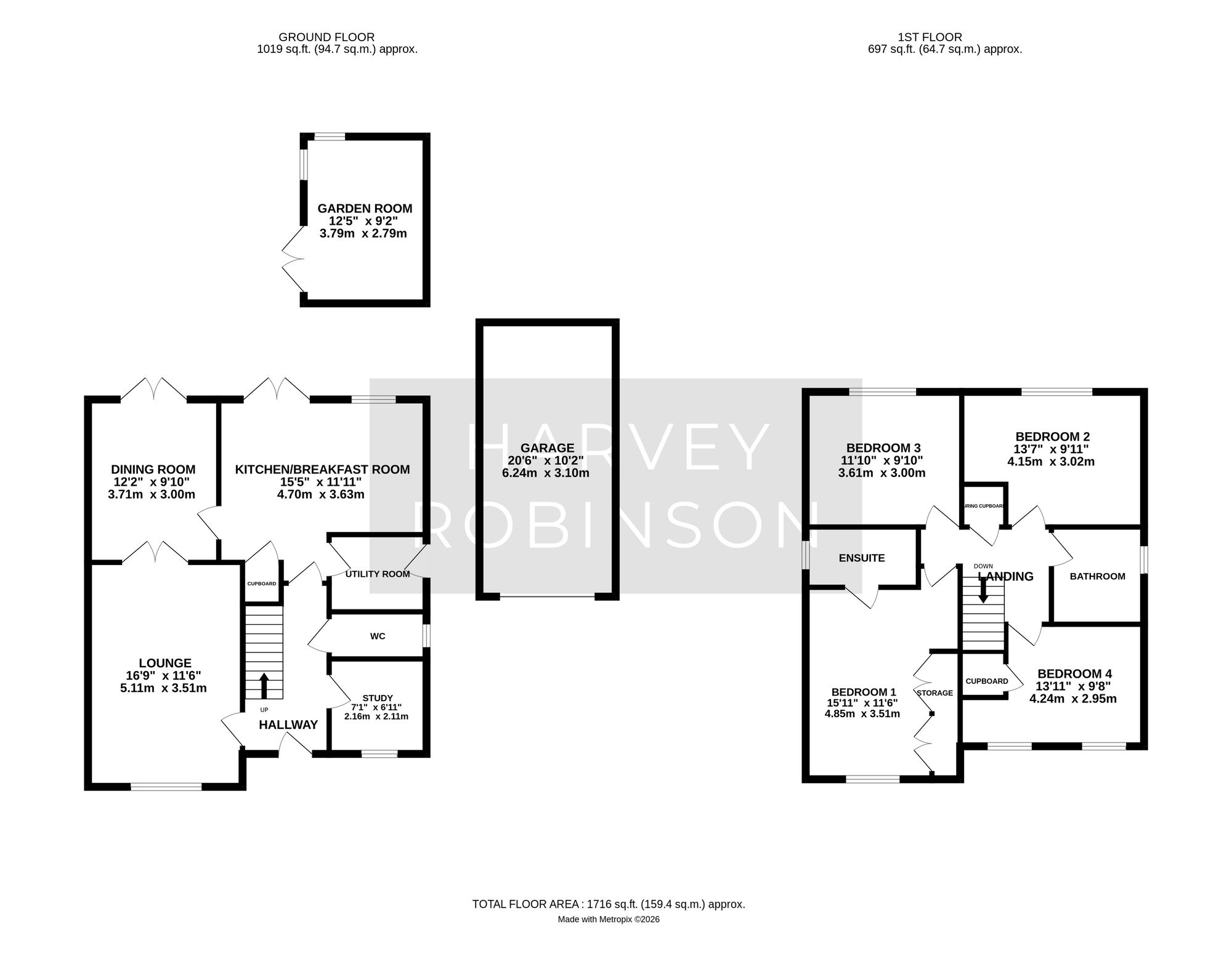 18 Park Close, Huntingdon floorplan