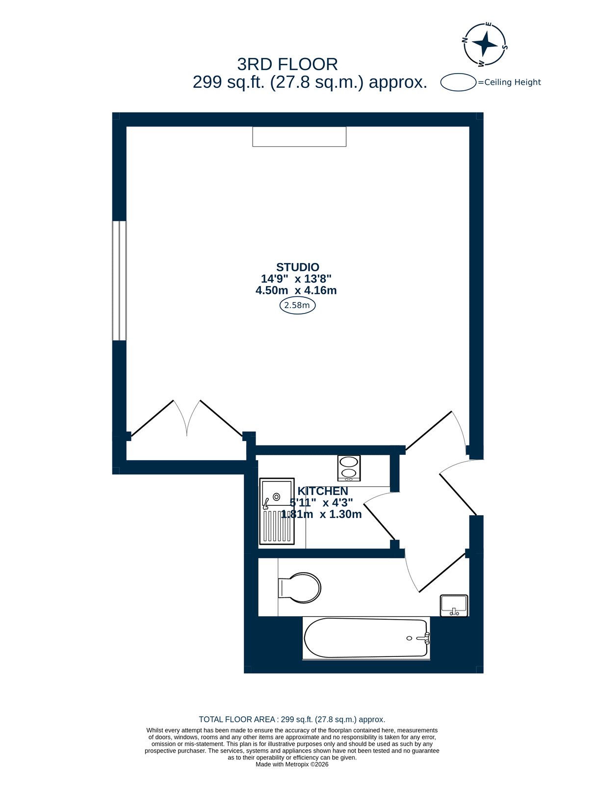 Flat 50, Embassy House,, West End Lane, London floorplan