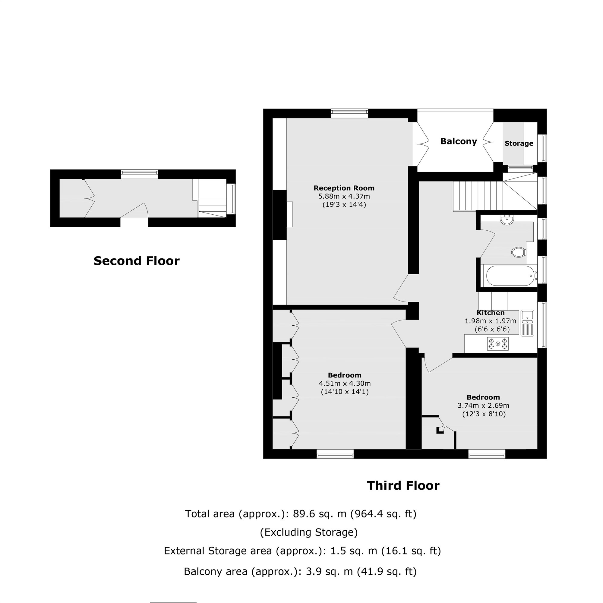 Third Floor Flat, 368, Camden Road, London floorplan