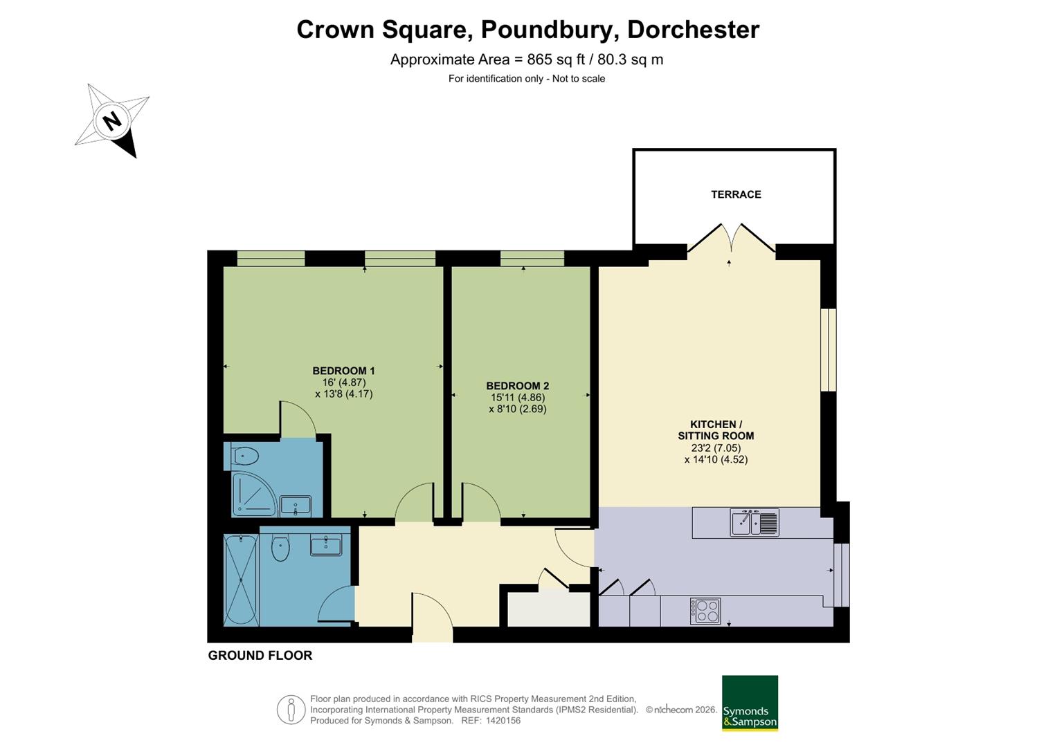 Flat 2 Market Hall, 2 Crown Square, Dorchester floorplan
