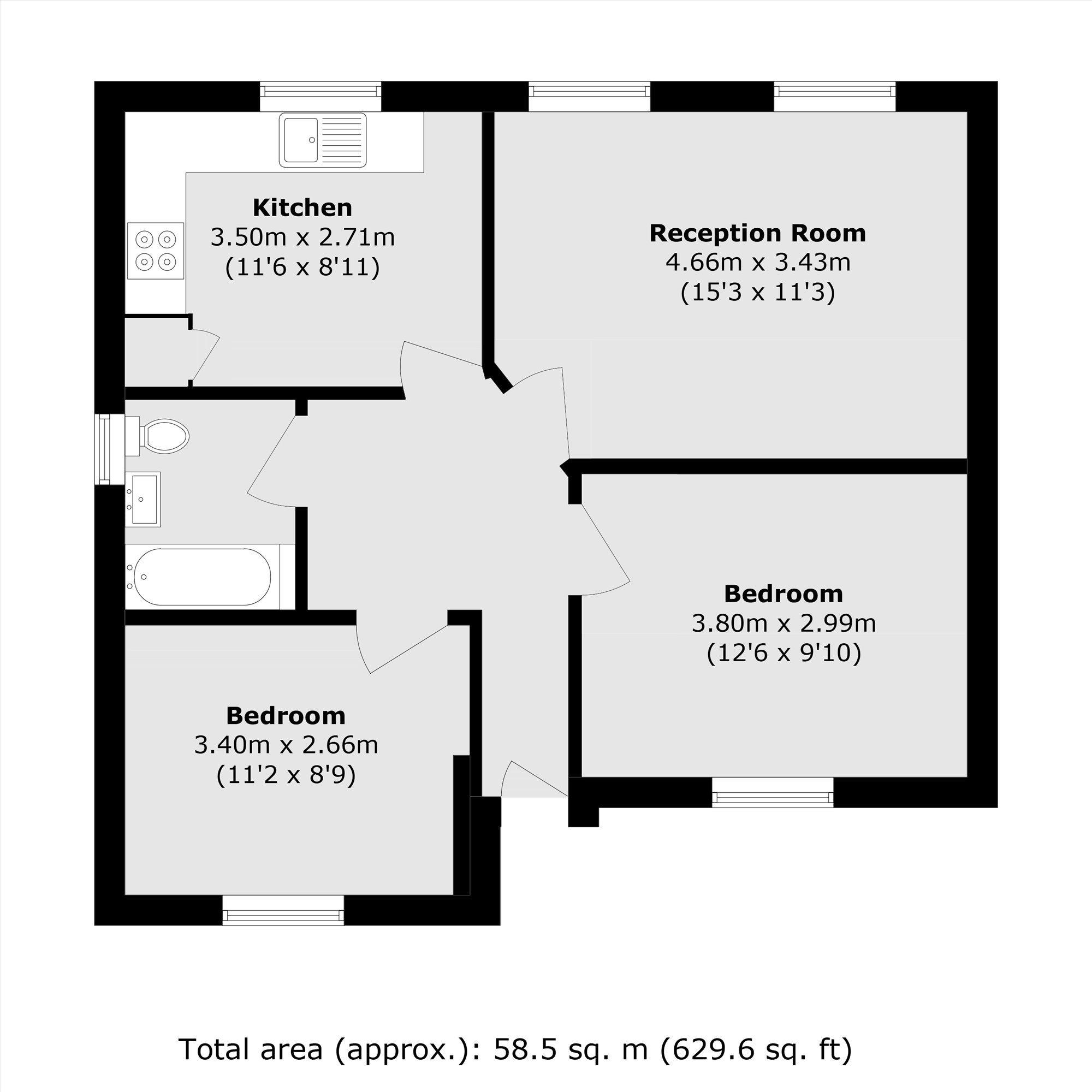Flat 2, 31, Muswell Hill Place, London floorplan